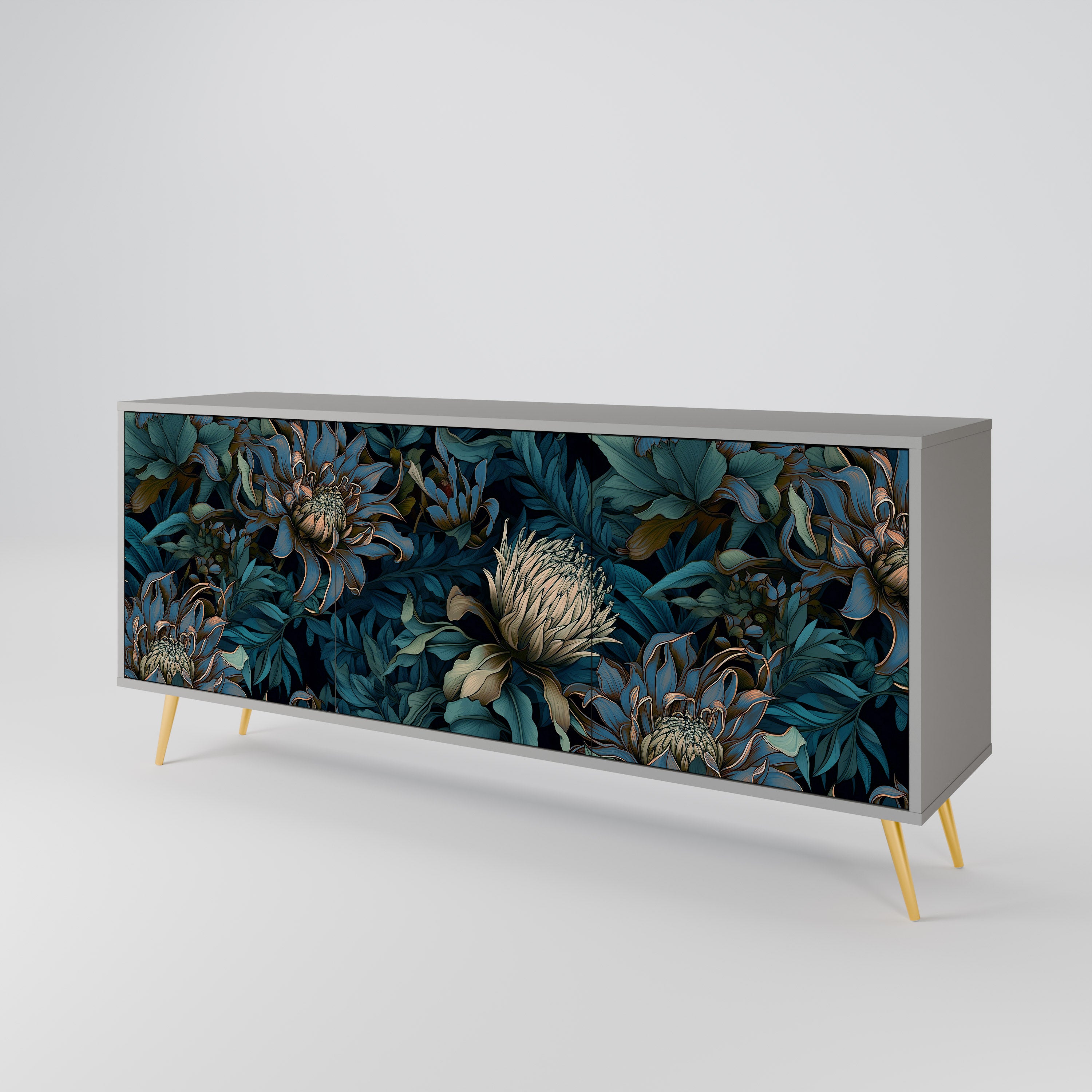 TWILIGHT BLOOM Komoda 3-drzwiowa korpus Szary