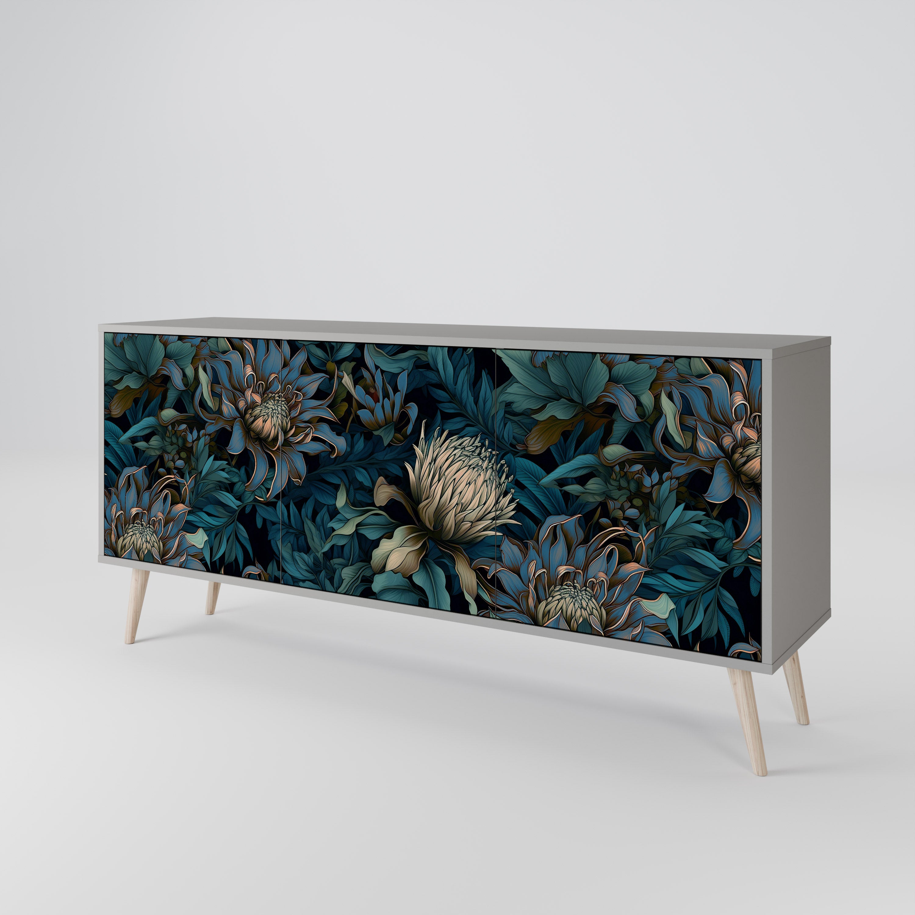 TWILIGHT BLOOM Komoda 3-drzwiowa korpus Szary