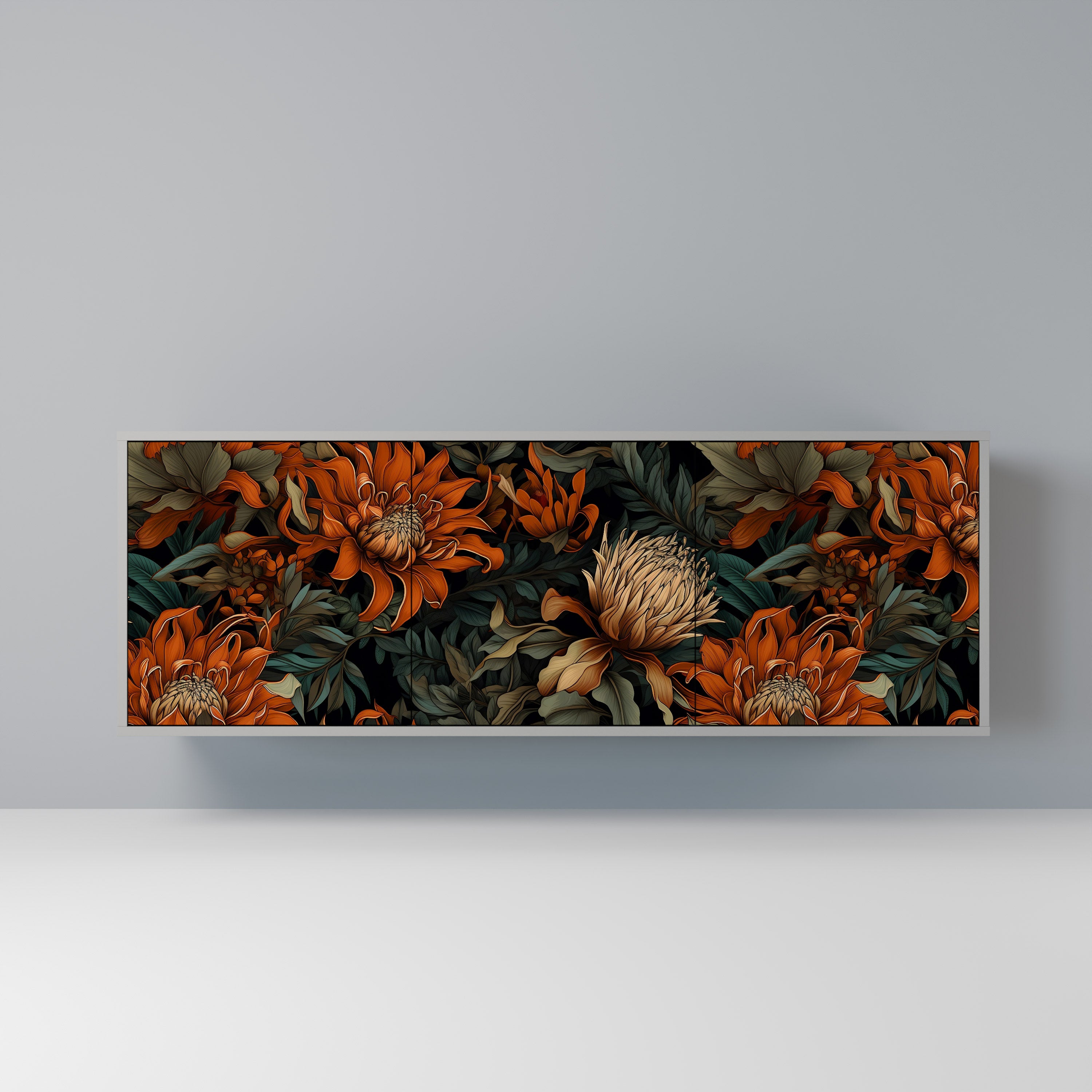 DAWN BLOOM Komoda 3-drzwiowa korpus Szary