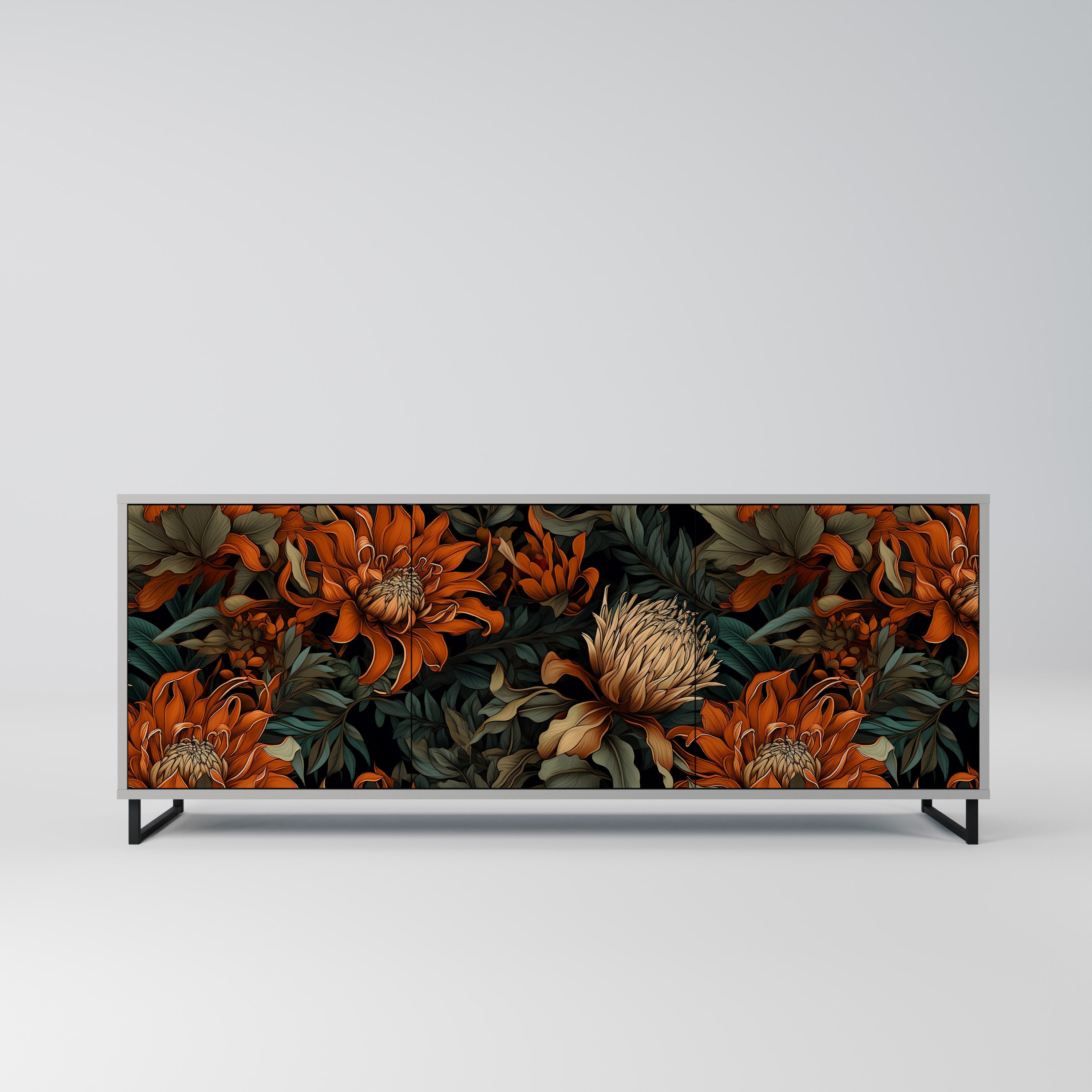 DAWN BLOOM Komoda 3-drzwiowa korpus Szary