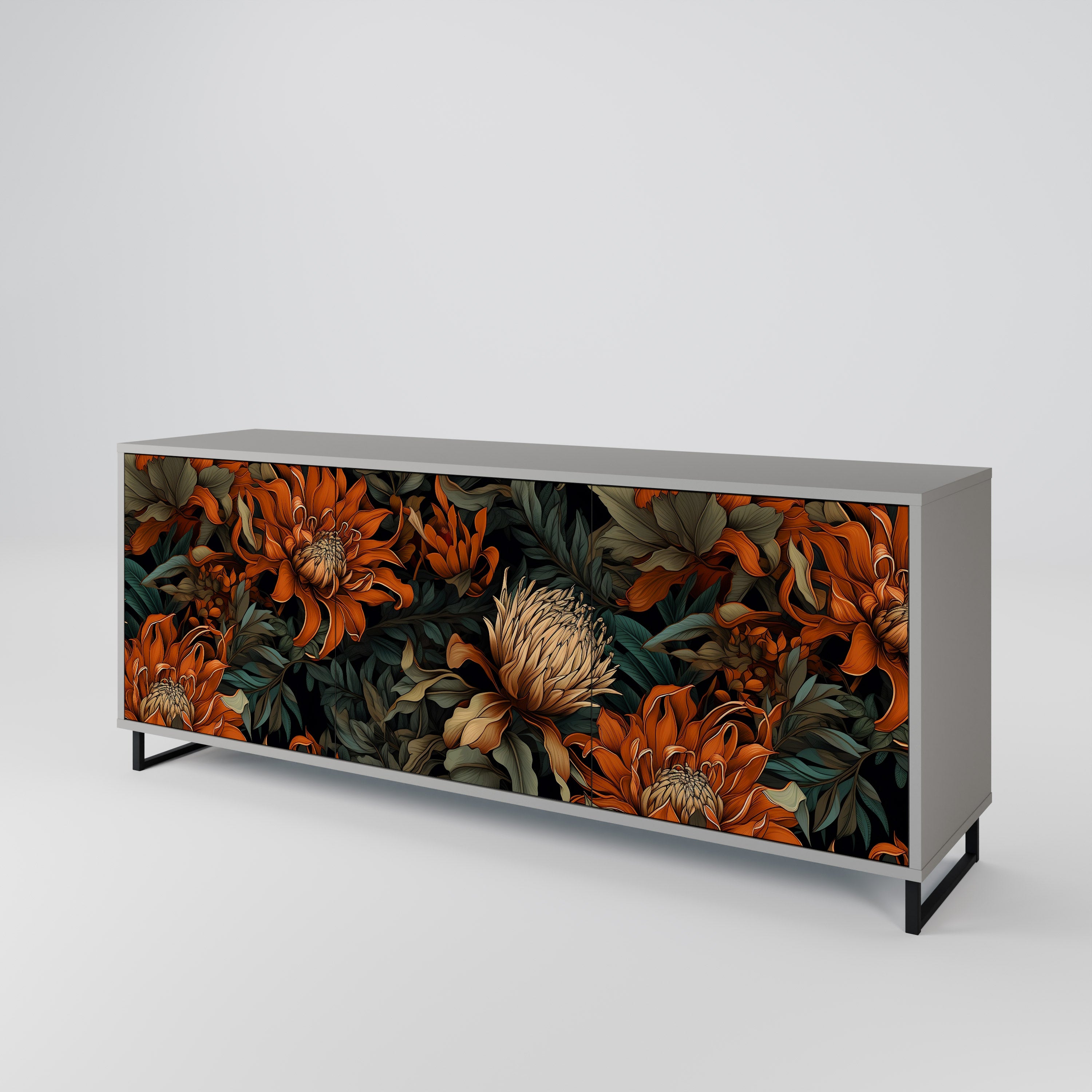 DAWN BLOOM Komoda 3-drzwiowa korpus Szary