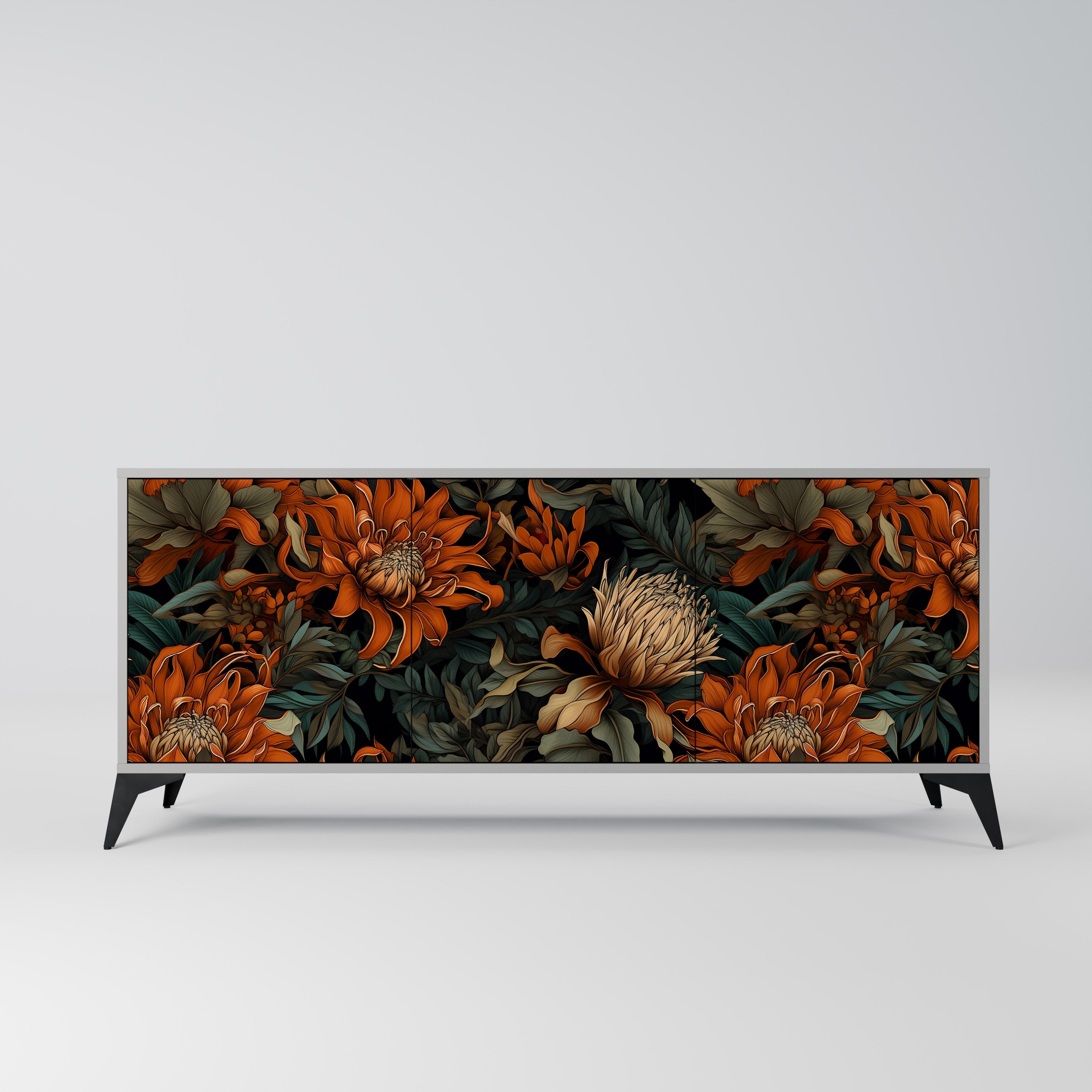 DAWN BLOOM Komoda 3-drzwiowa korpus Szary