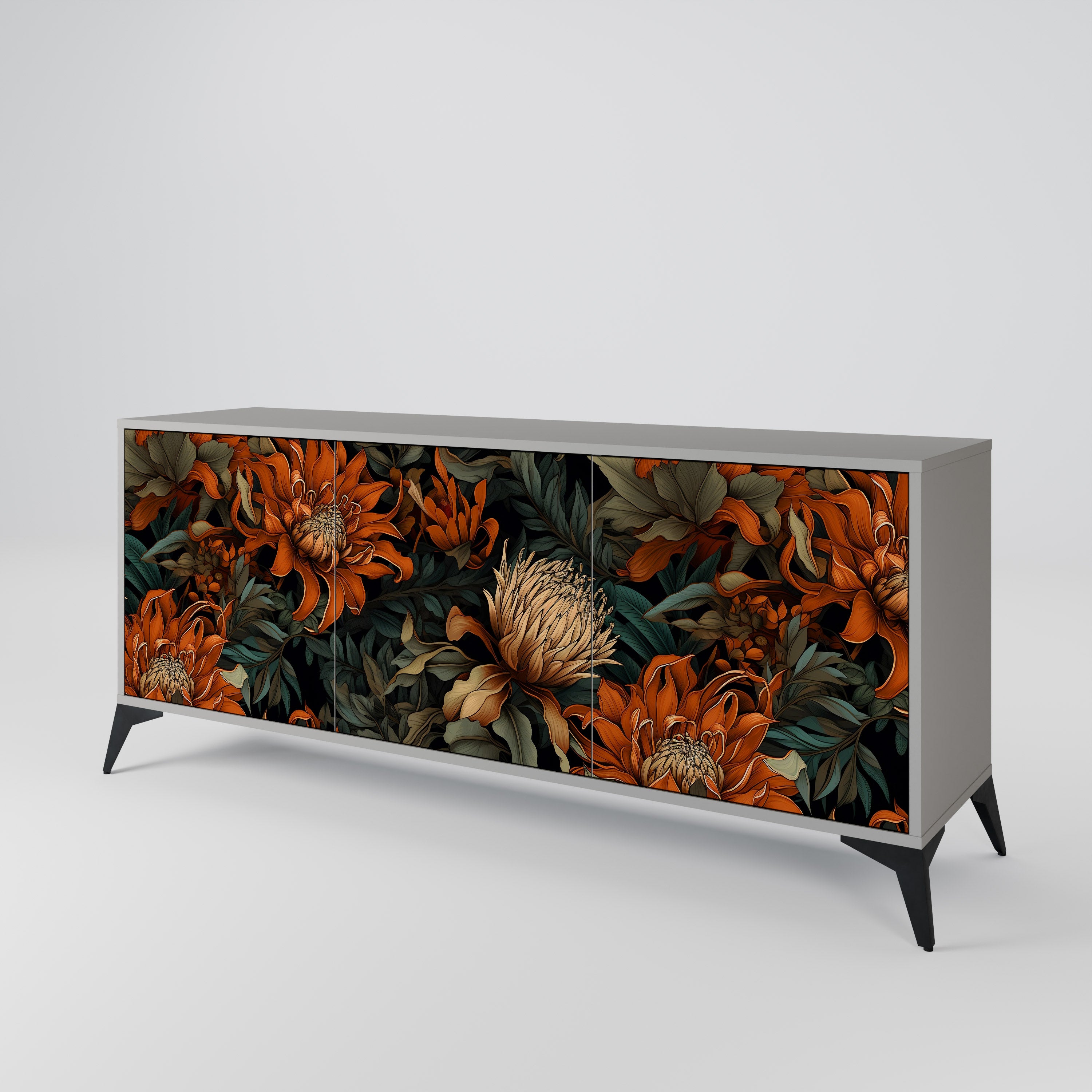 DAWN BLOOM Komoda 3-drzwiowa korpus Szary