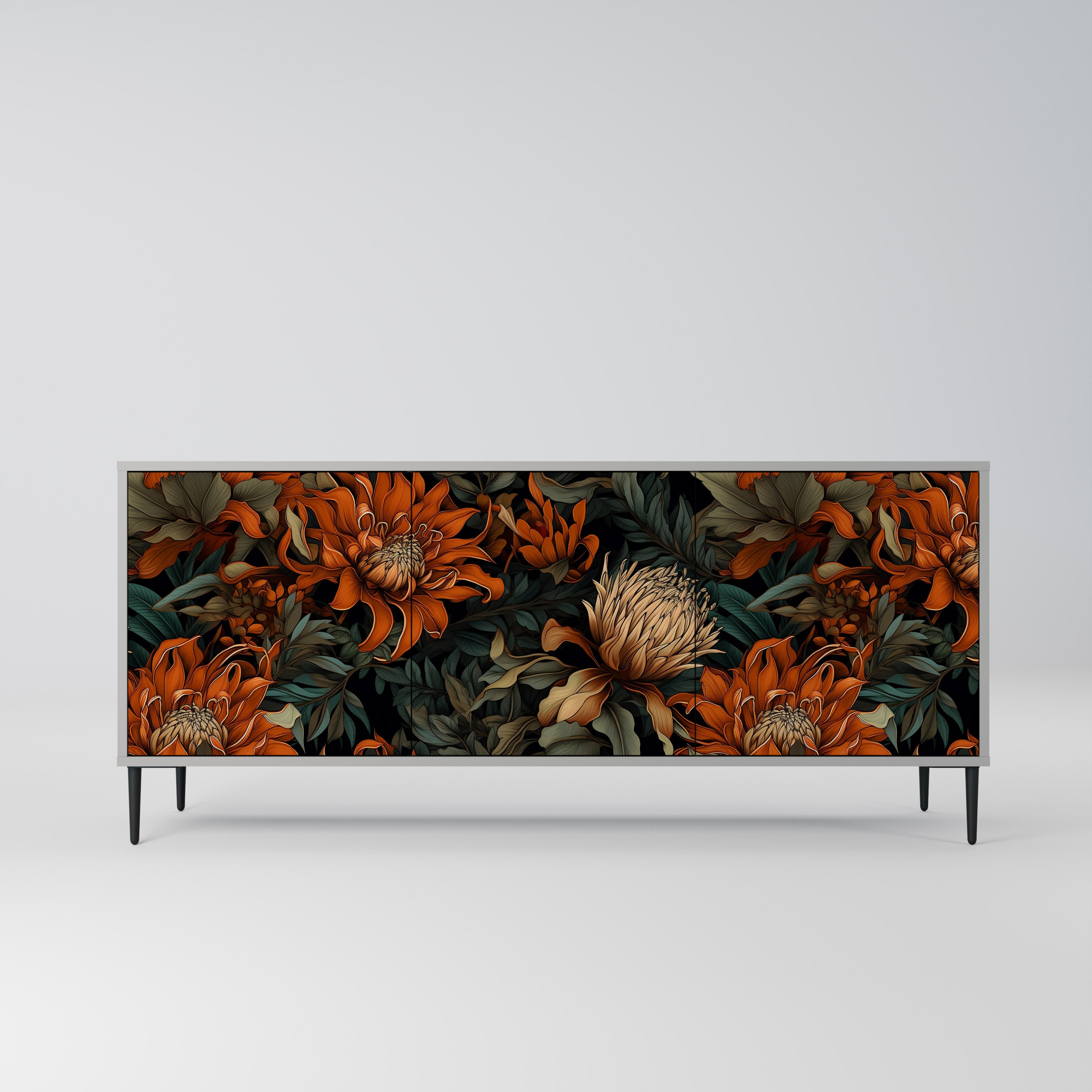 DAWN BLOOM Komoda 3-drzwiowa korpus Szary