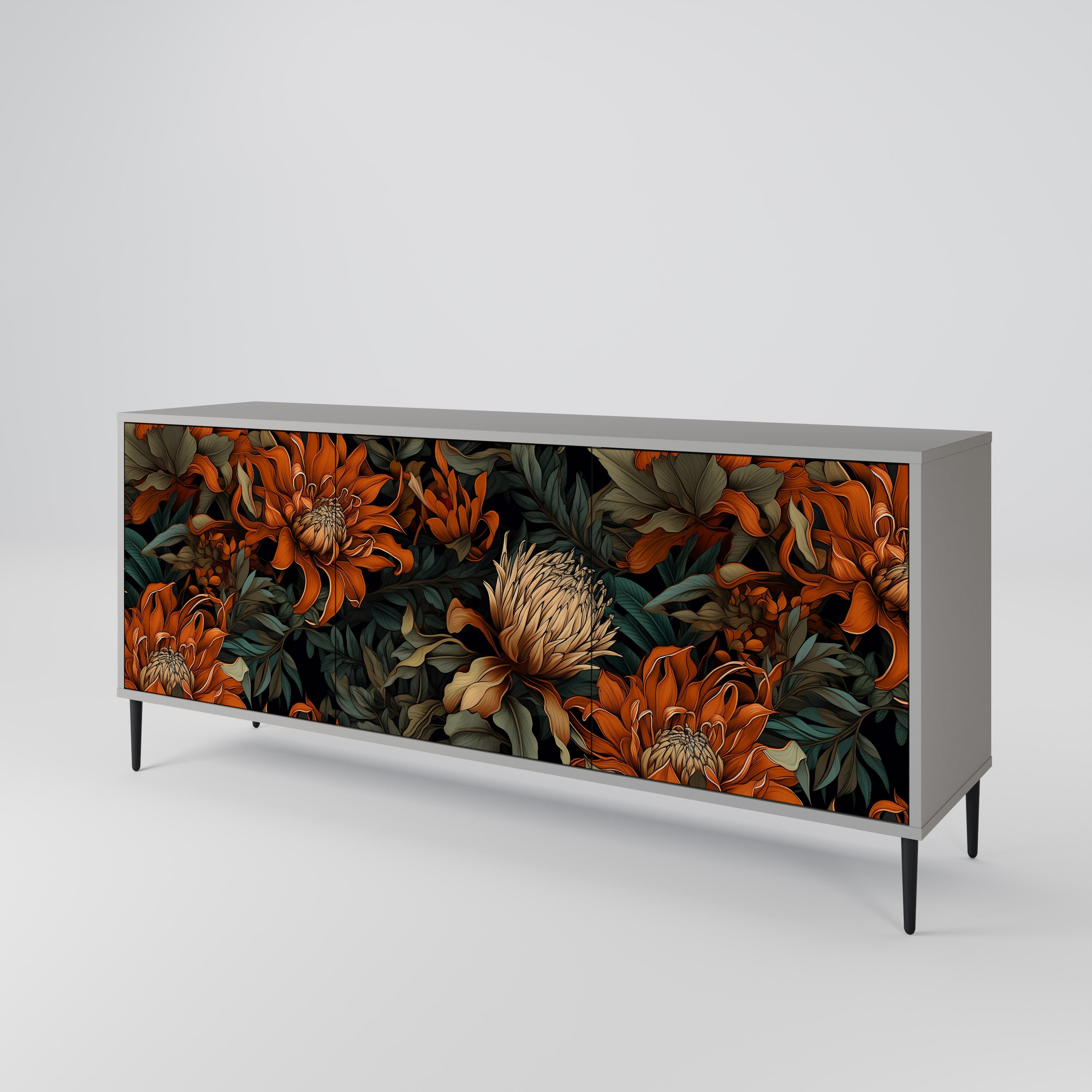 DAWN BLOOM Komoda 3-drzwiowa korpus Szary