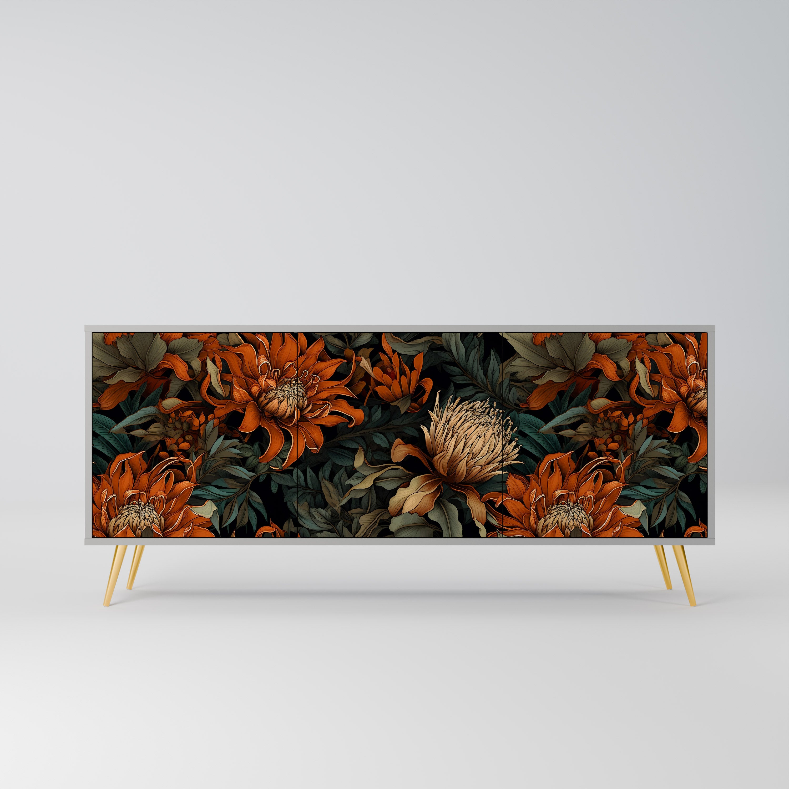 DAWN BLOOM Komoda 3-drzwiowa korpus Szary