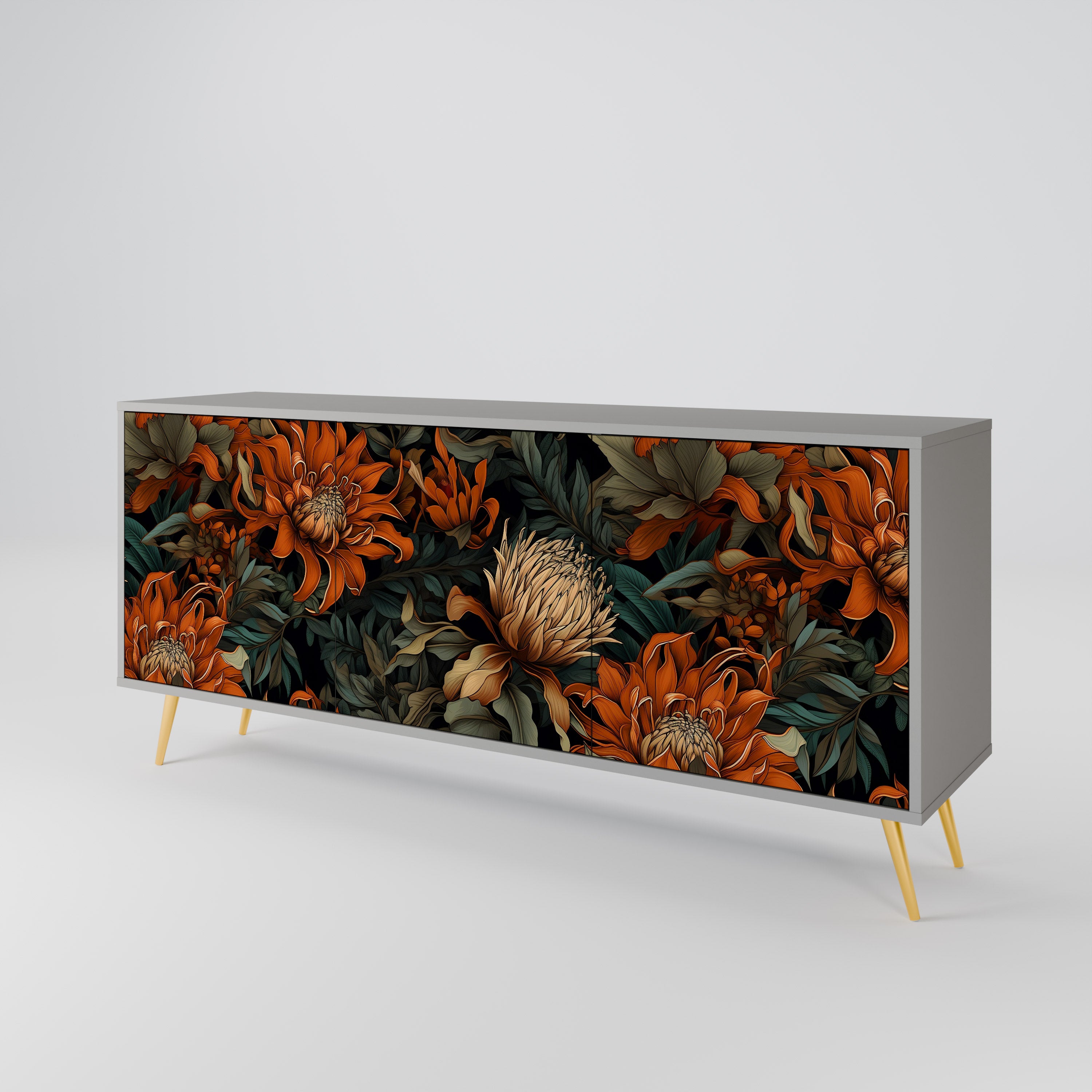 DAWN BLOOM Komoda 3-drzwiowa korpus Szary