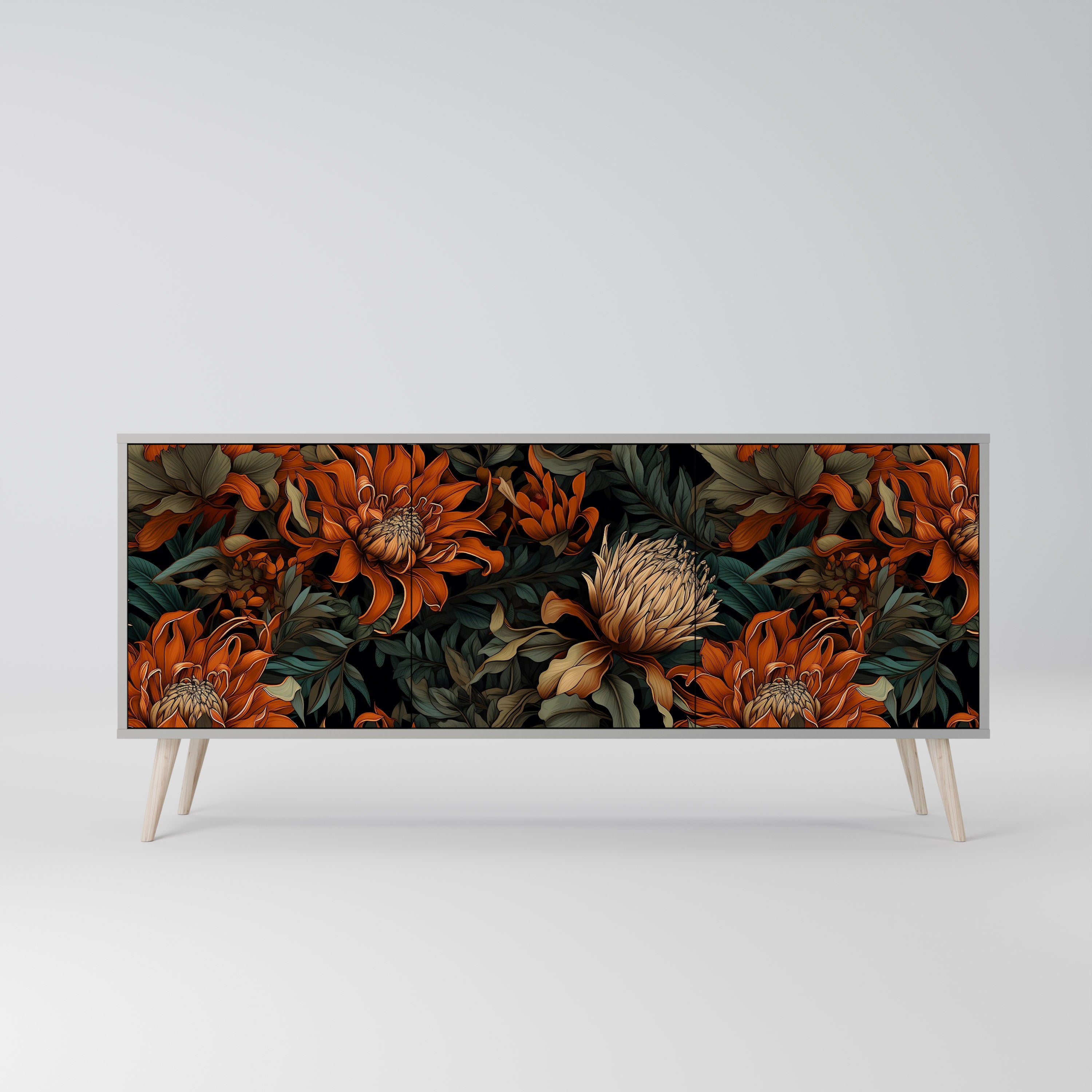 DAWN BLOOM Komoda 3-drzwiowa korpus Szary