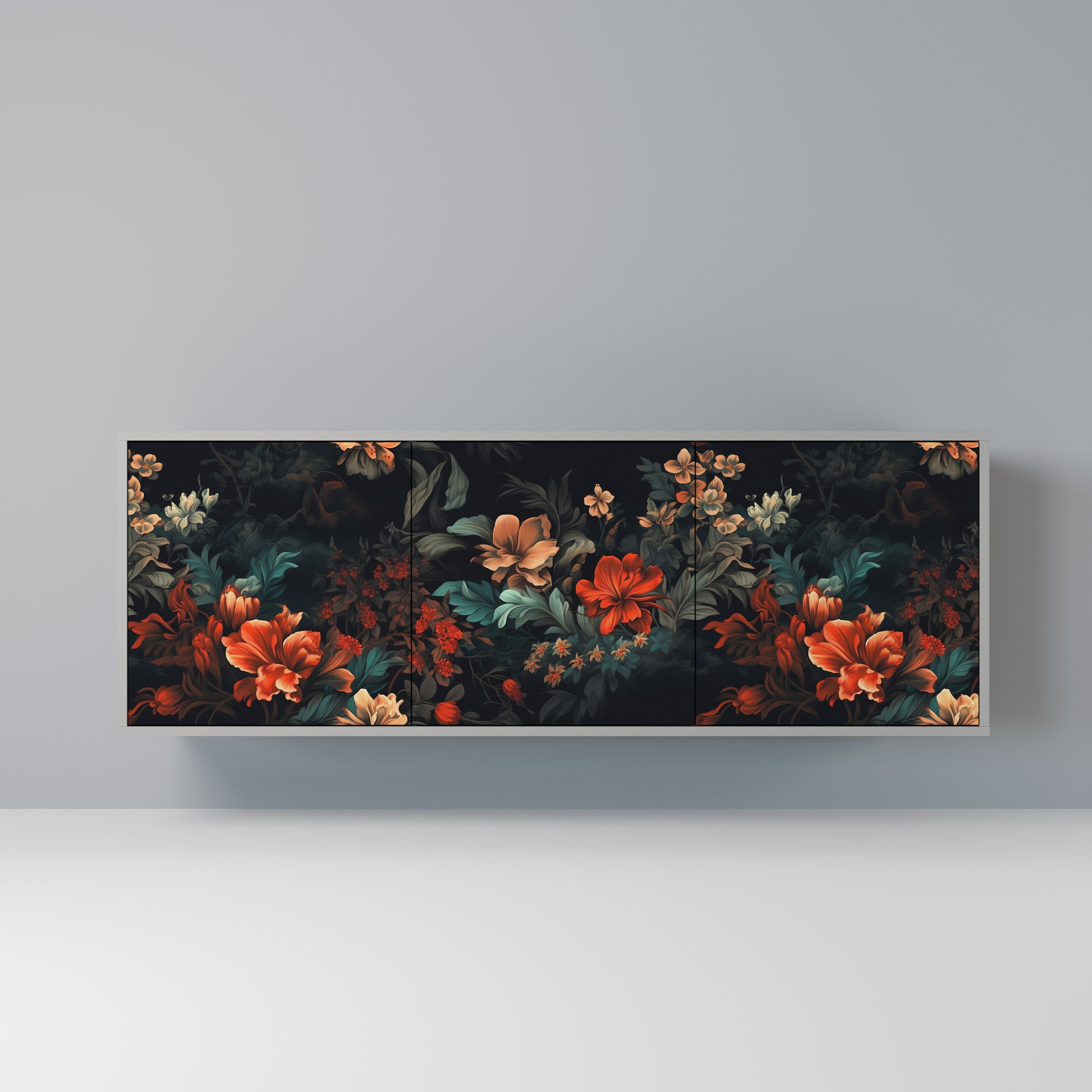 IMAGINARY BLOSSOM Komoda 3-drzwiowa korpus Szary