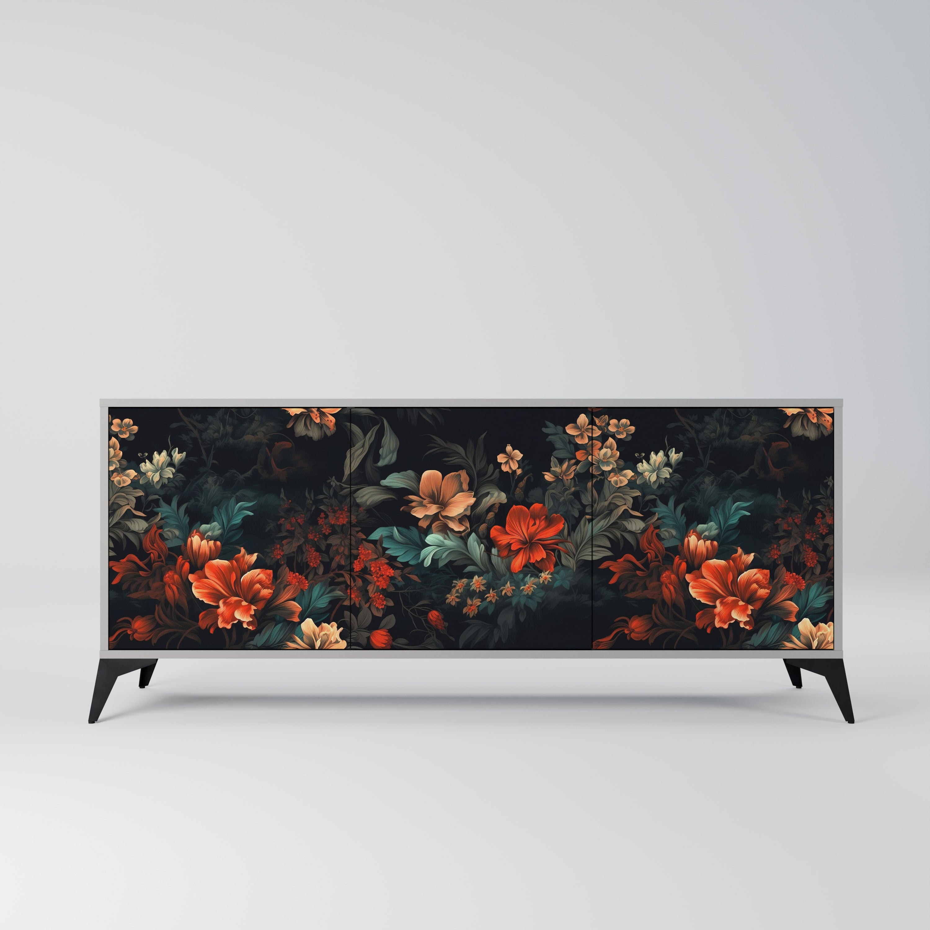 IMAGINARY BLOSSOM Komoda 3-drzwiowa korpus Szary