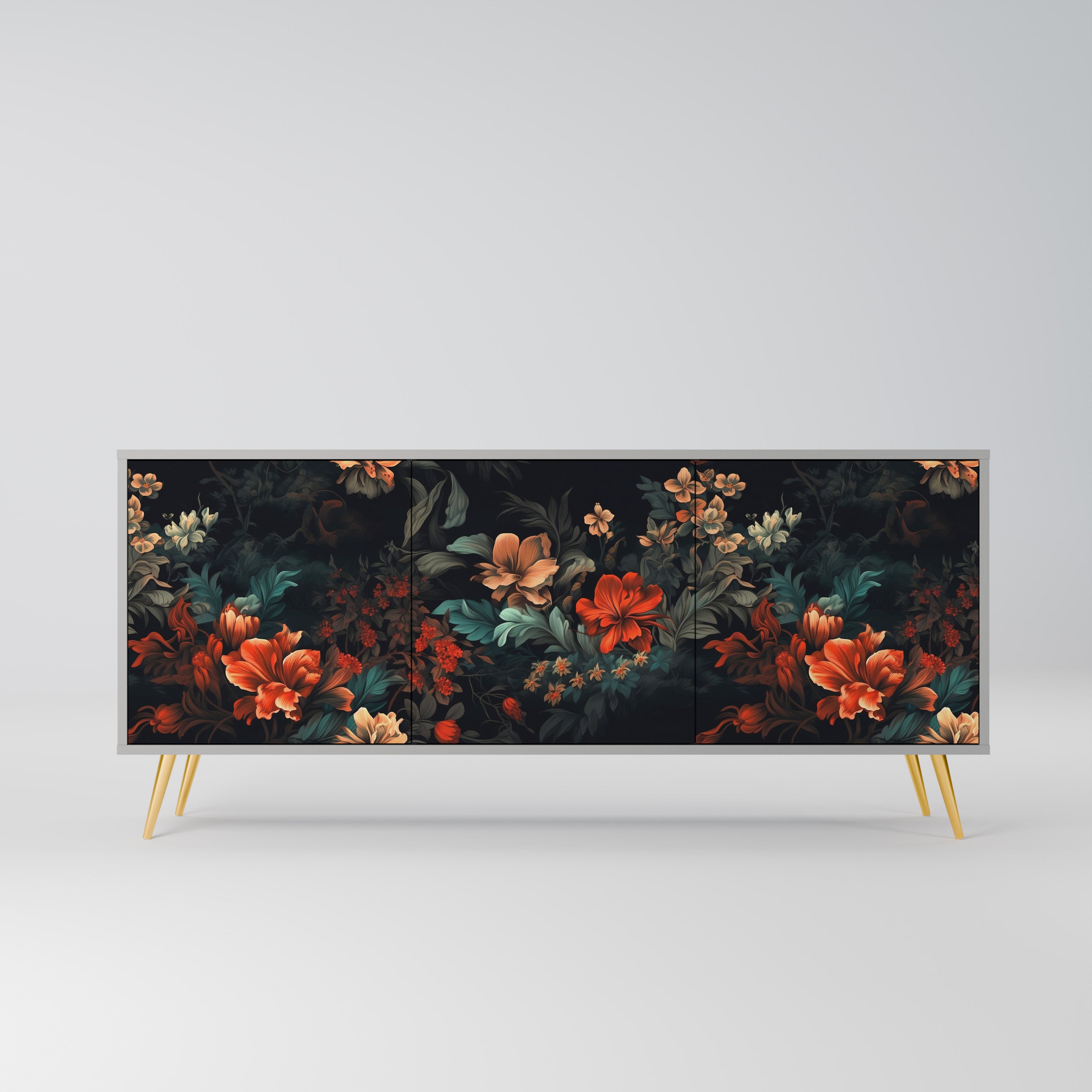 IMAGINARY BLOSSOM Komoda 3-drzwiowa korpus Szary