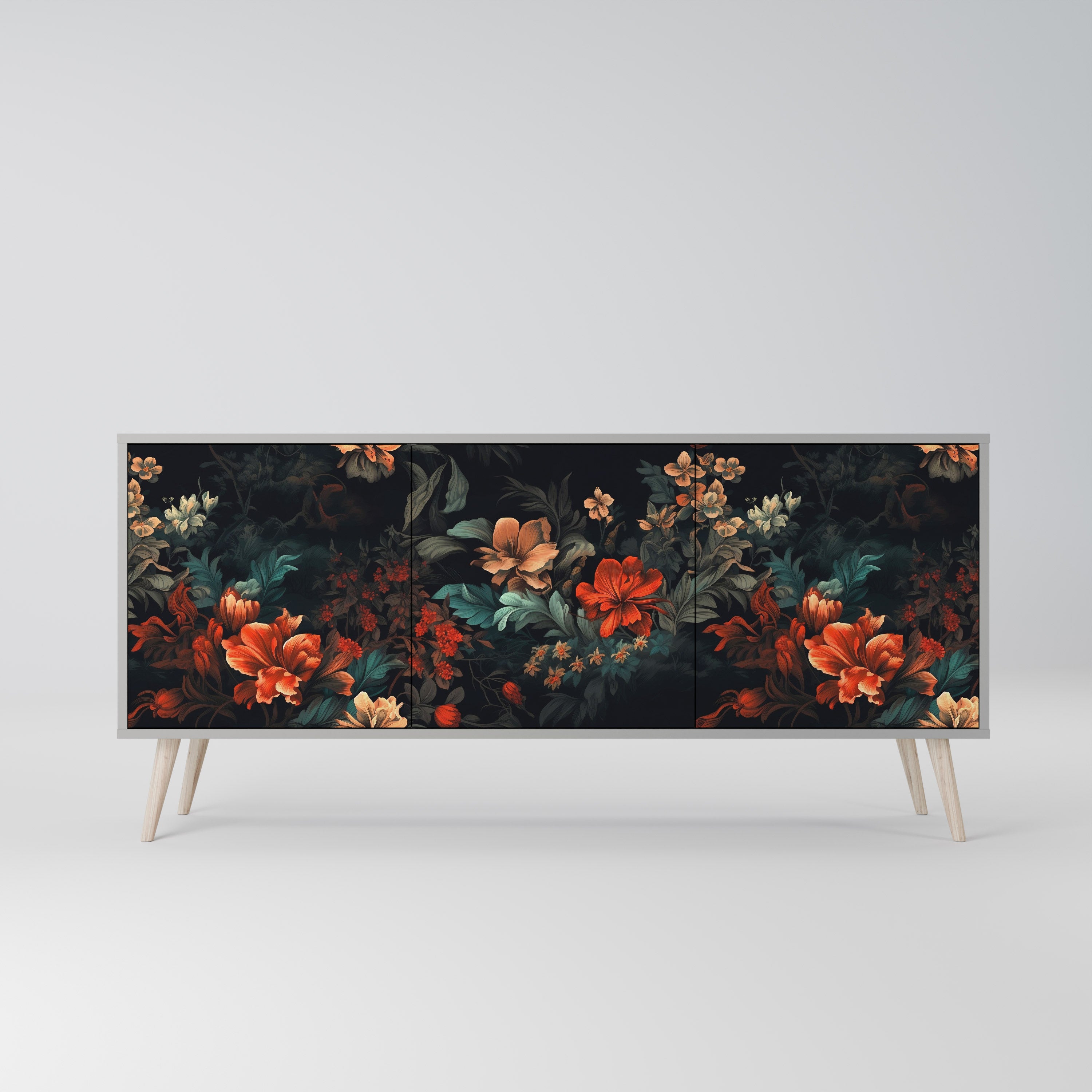 IMAGINARY BLOSSOM Komoda 3-drzwiowa korpus Szary