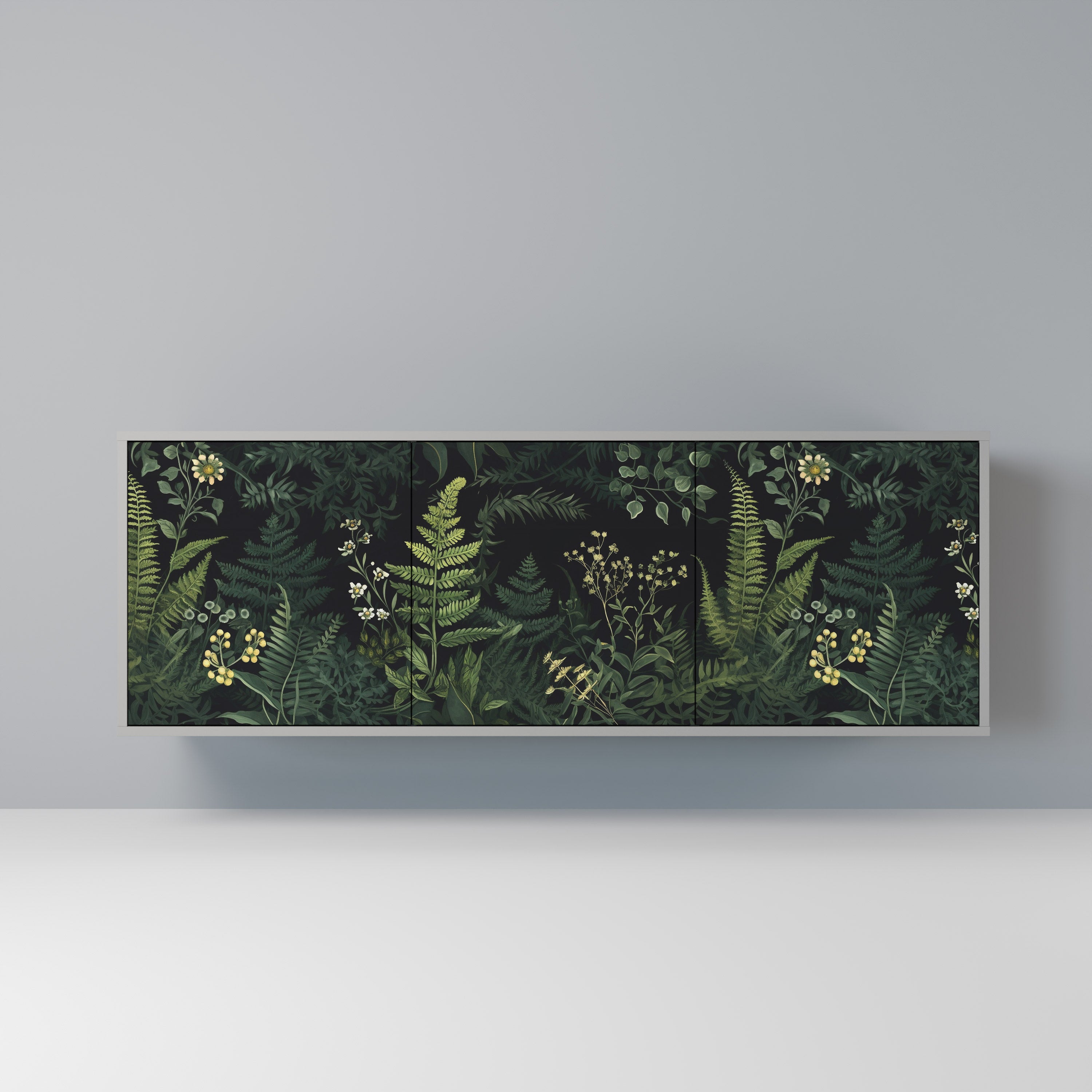 FERN FLOWERS Komoda 3-drzwiowa korpus Szary