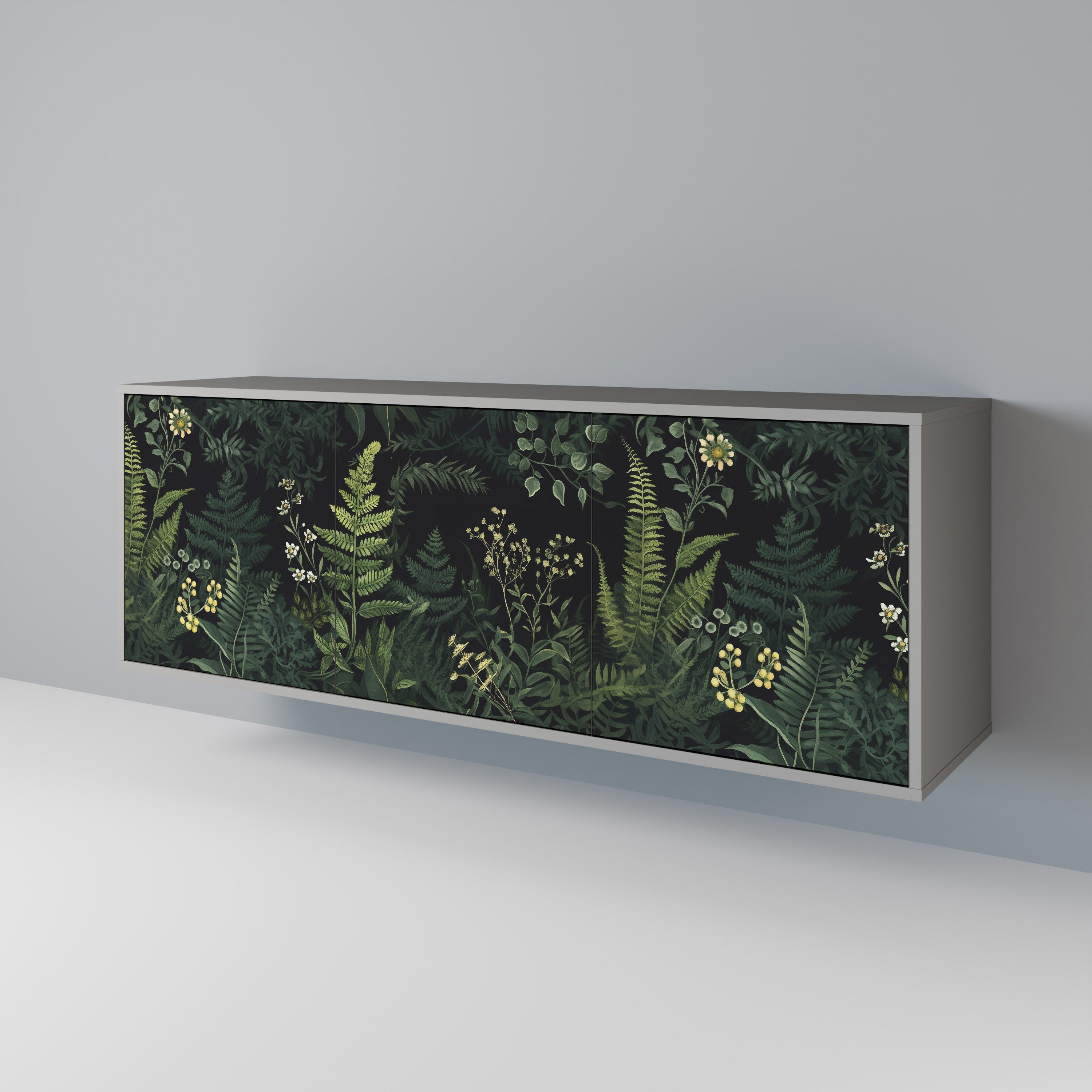 FERN FLOWERS Komoda 3-drzwiowa korpus Szary