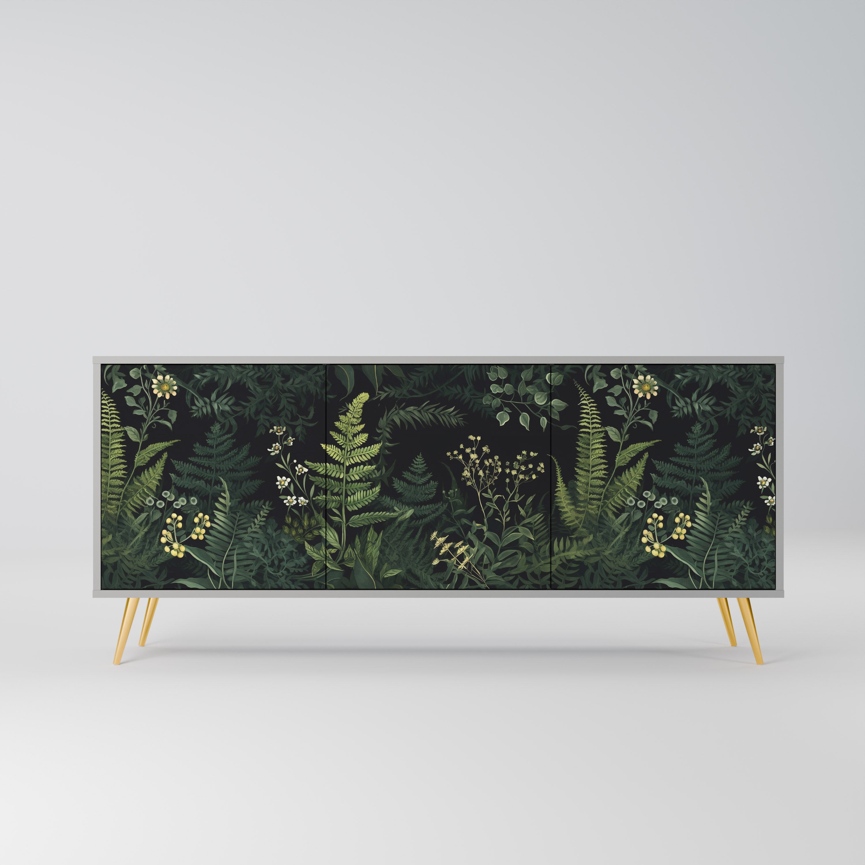 FERN FLOWERS Komoda 3-drzwiowa korpus Szary