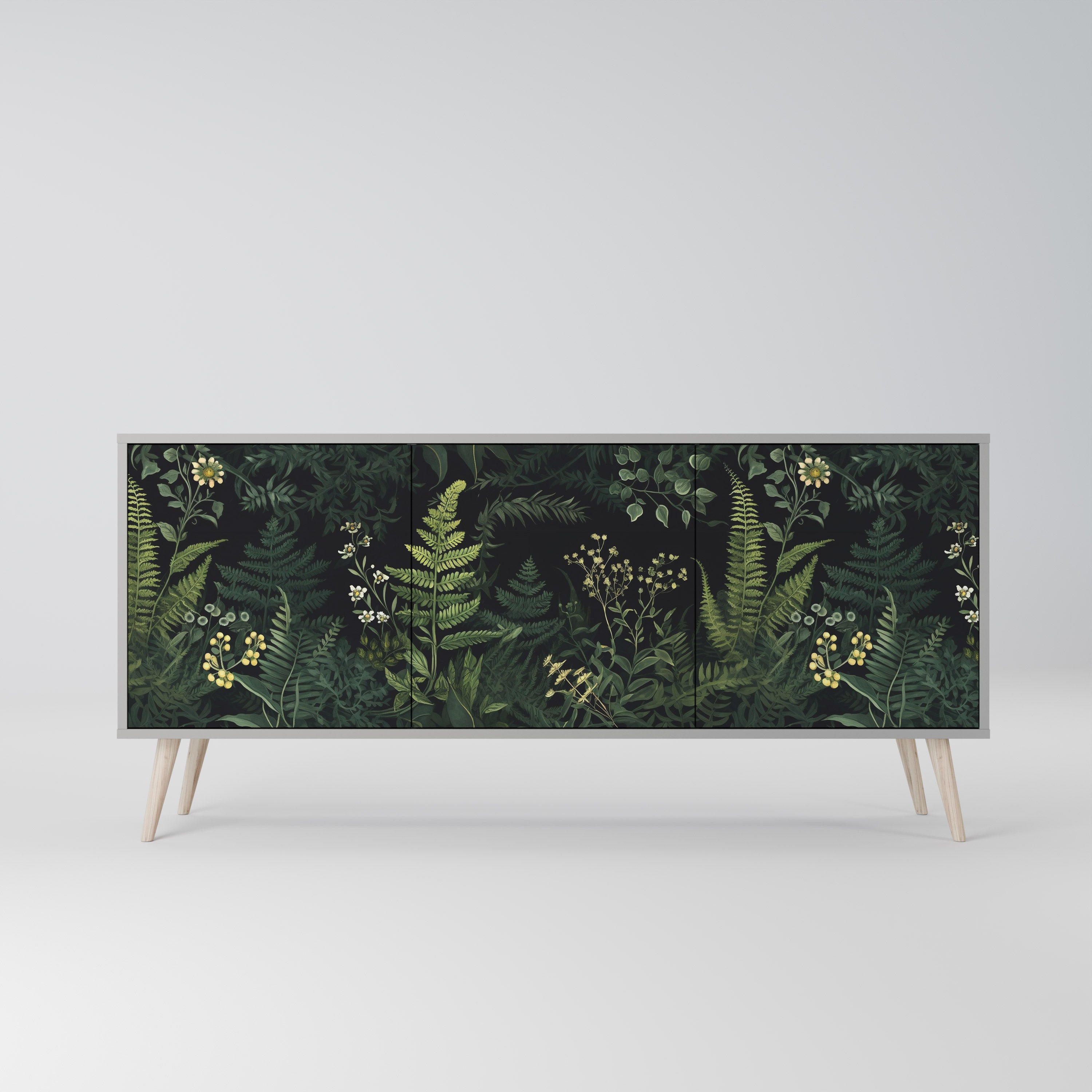 FERN FLOWERS Komoda 3-drzwiowa korpus Szary