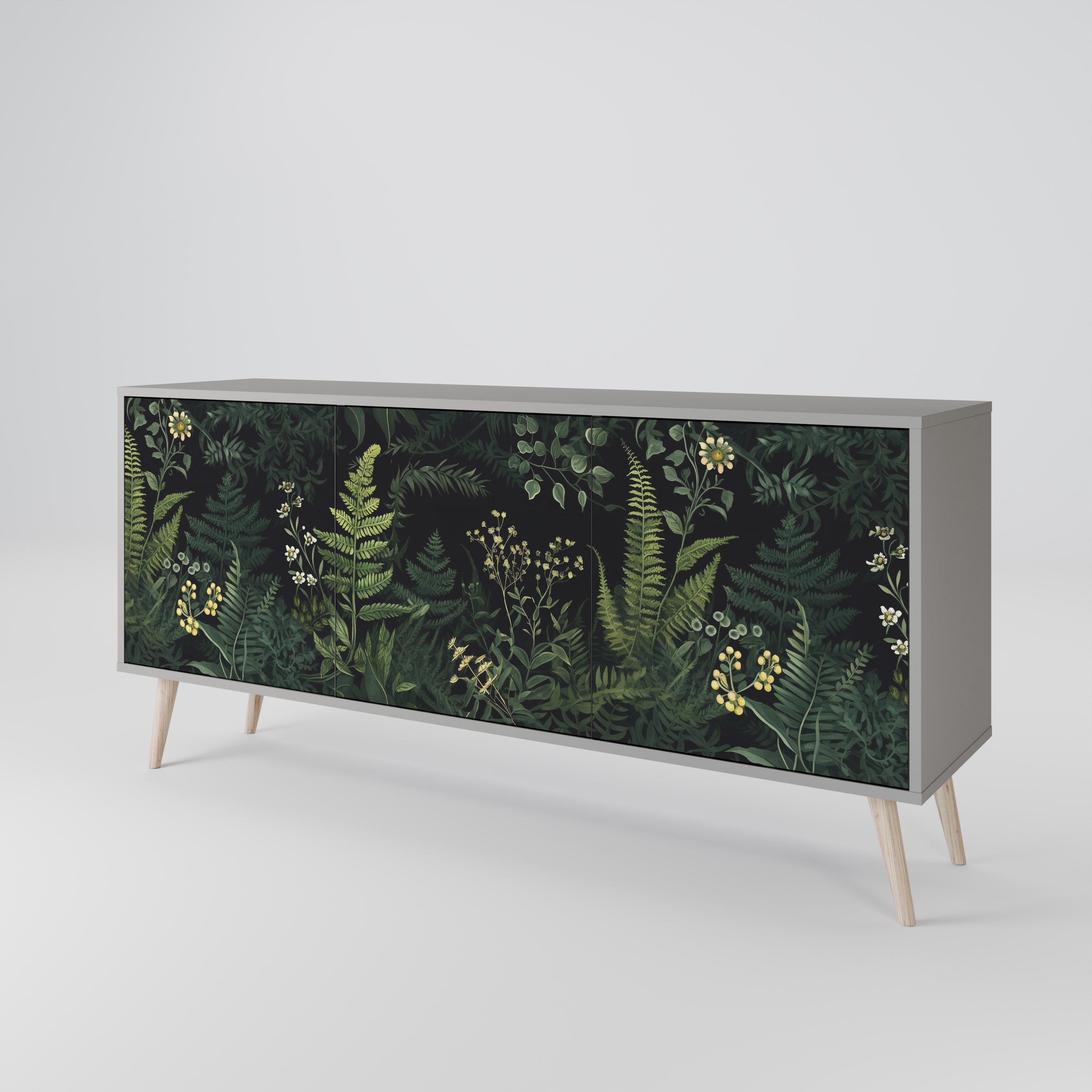 FERN FLOWERS Komoda 3-drzwiowa korpus Szary