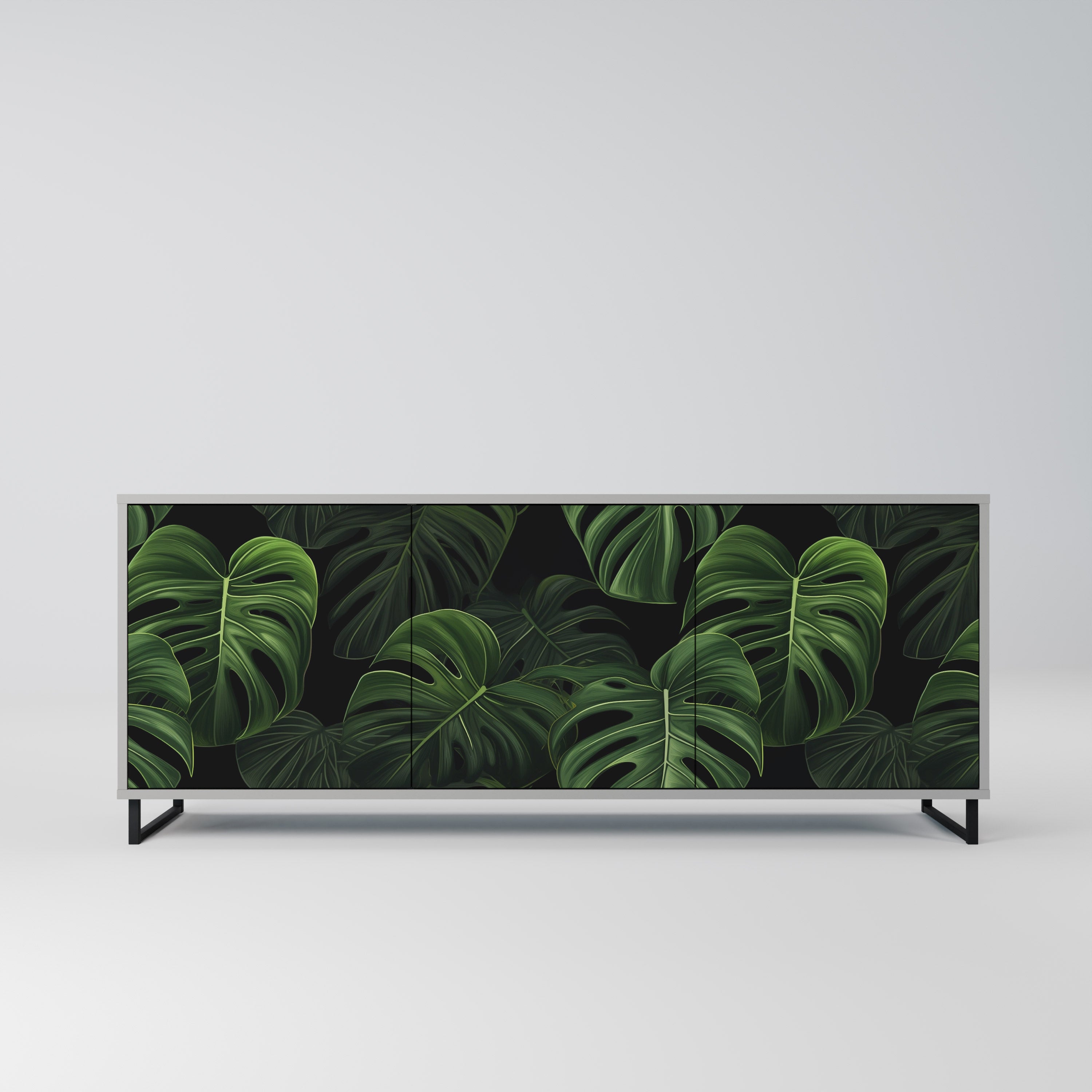 INFINITE MONSTERA Komoda 3-drzwiowa korpus Szary