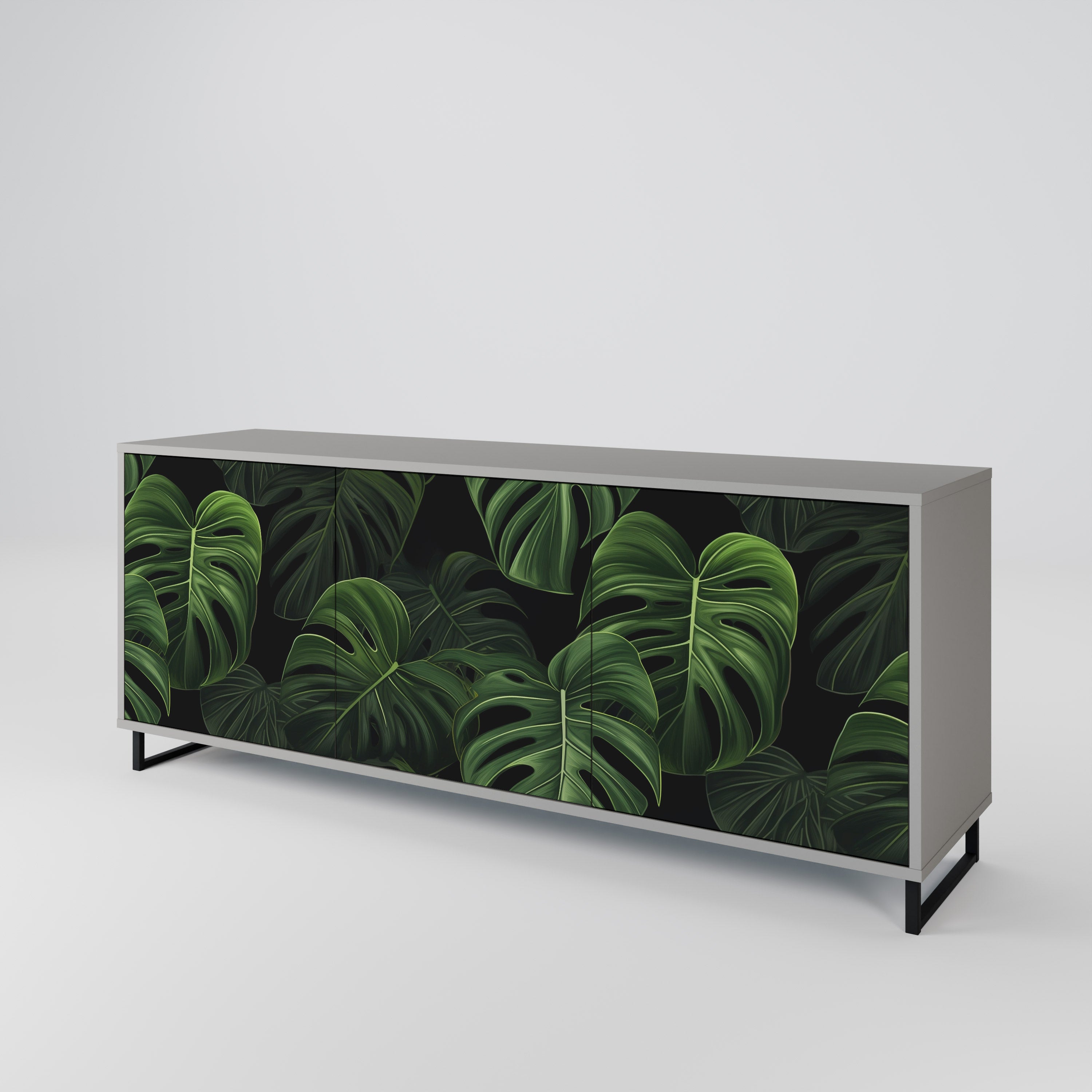 INFINITE MONSTERA Komoda 3-drzwiowa korpus Szary