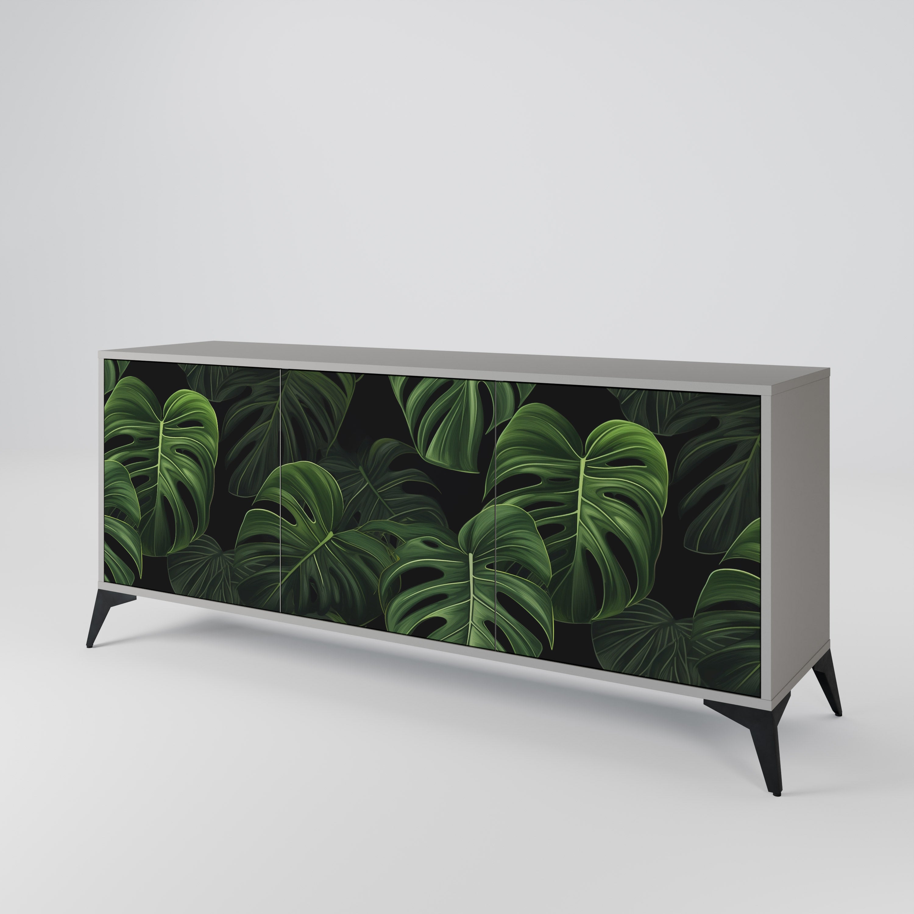 INFINITE MONSTERA Komoda 3-drzwiowa korpus Szary