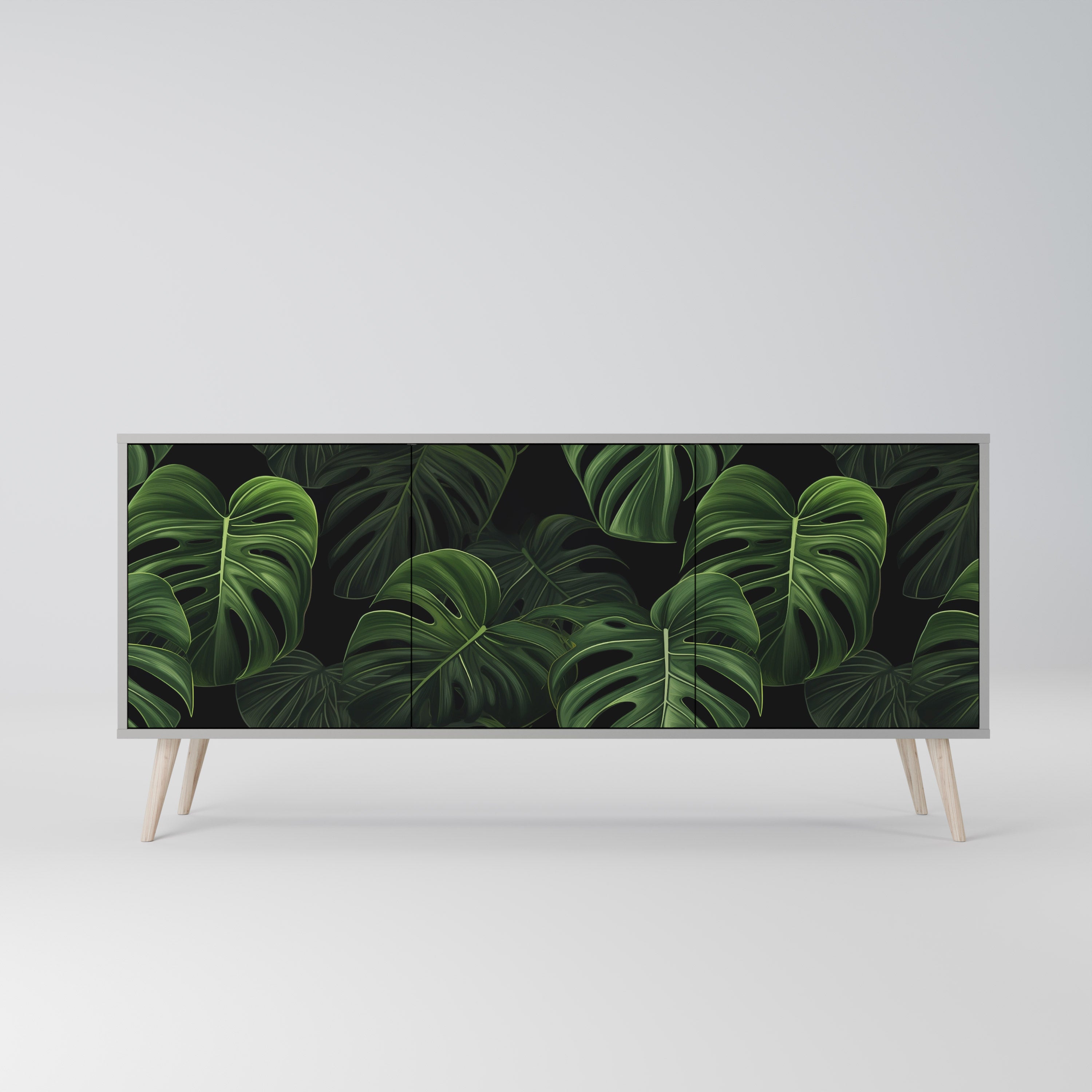 INFINITE MONSTERA Komoda 3-drzwiowa korpus Szary