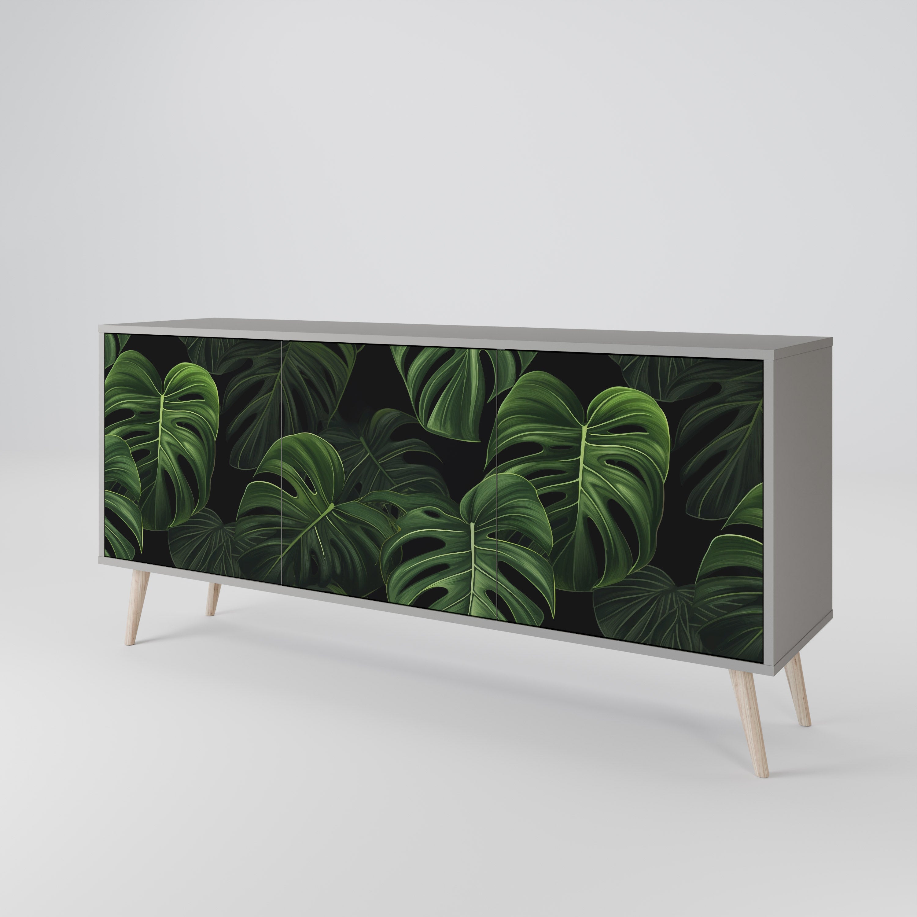 INFINITE MONSTERA Komoda 3-drzwiowa korpus Szary