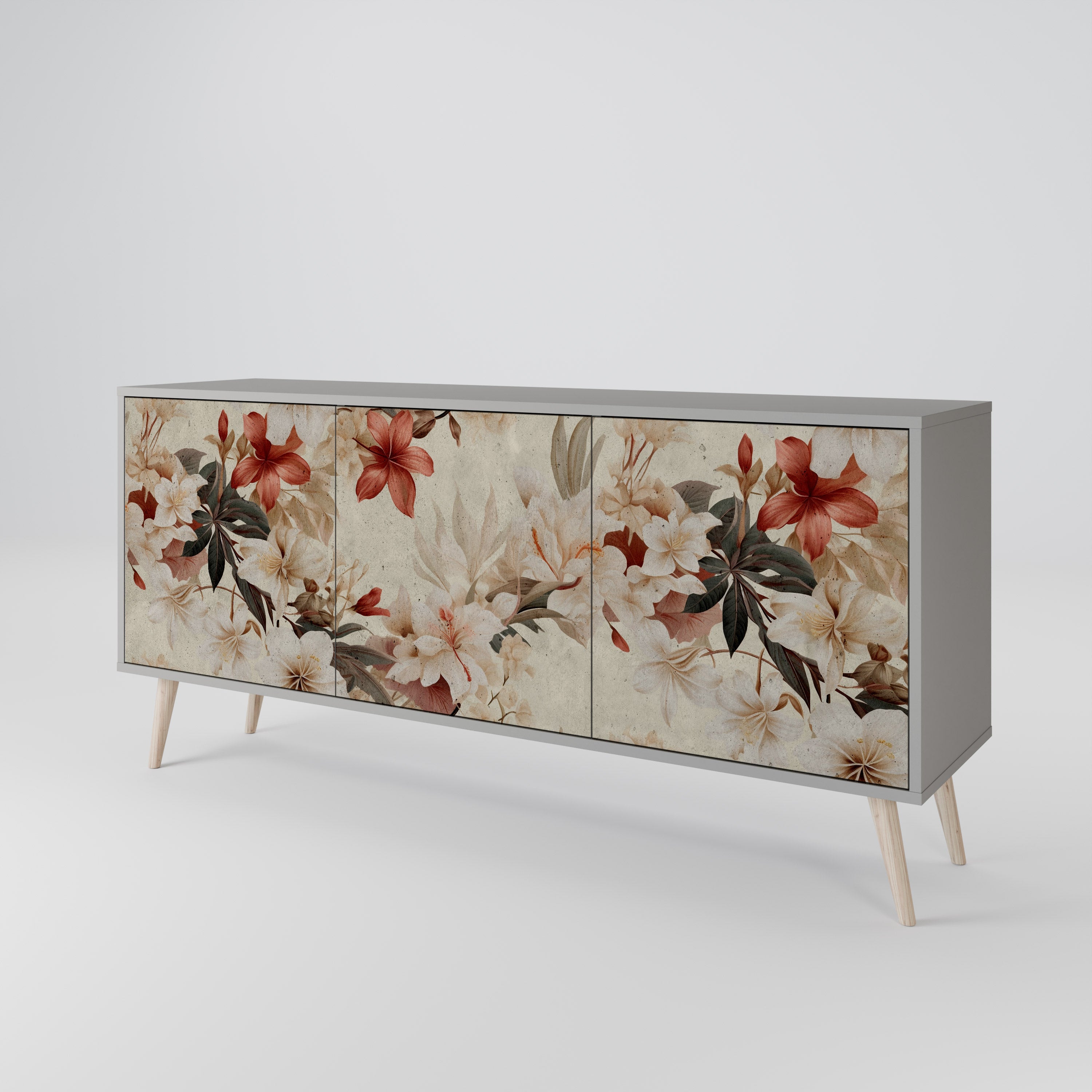 PETAL HARMONY Komoda 3-drzwiowa korpus Szary