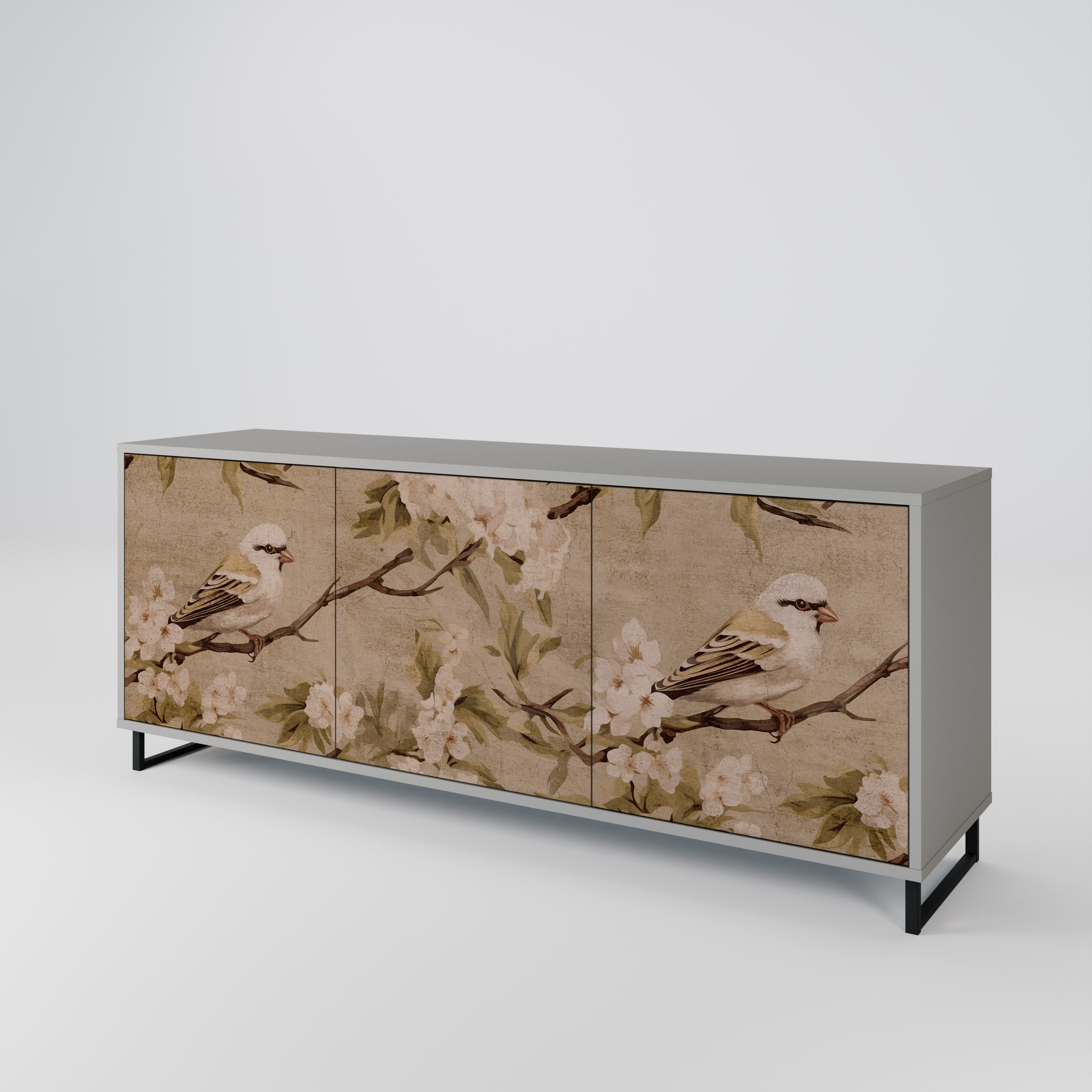 PETAL DISTINGUISH Komoda 3-drzwiowa korpus Szary