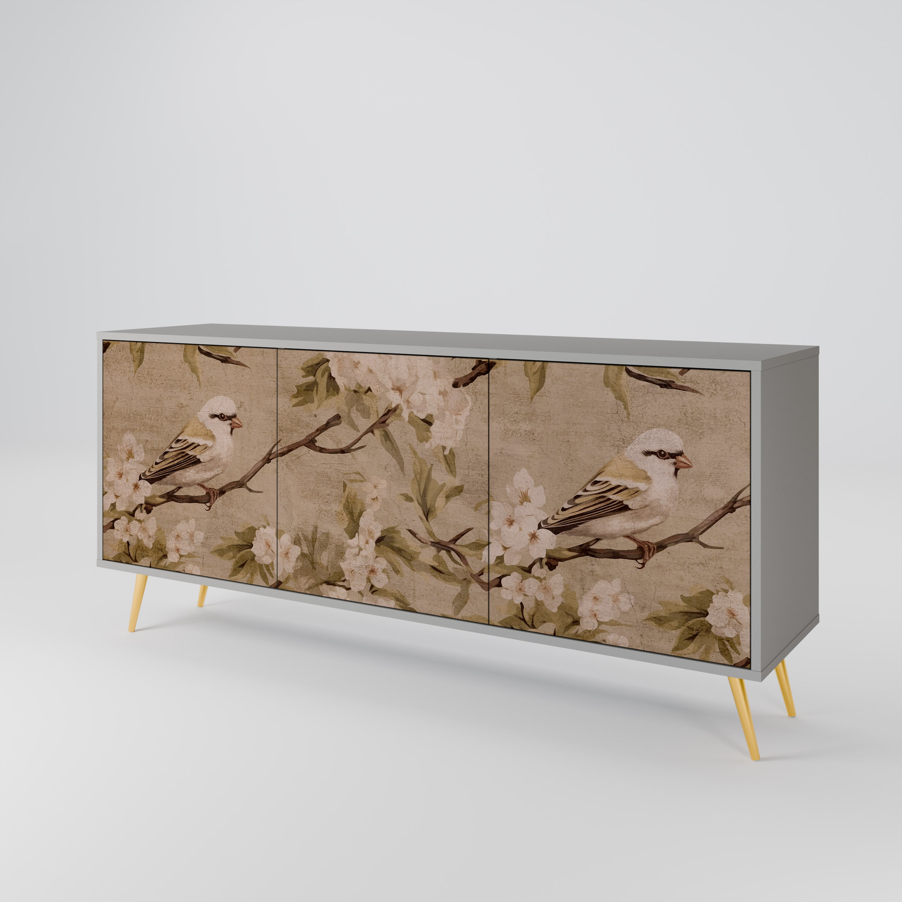 PETAL DISTINGUISH Komoda 3-drzwiowa korpus Szary