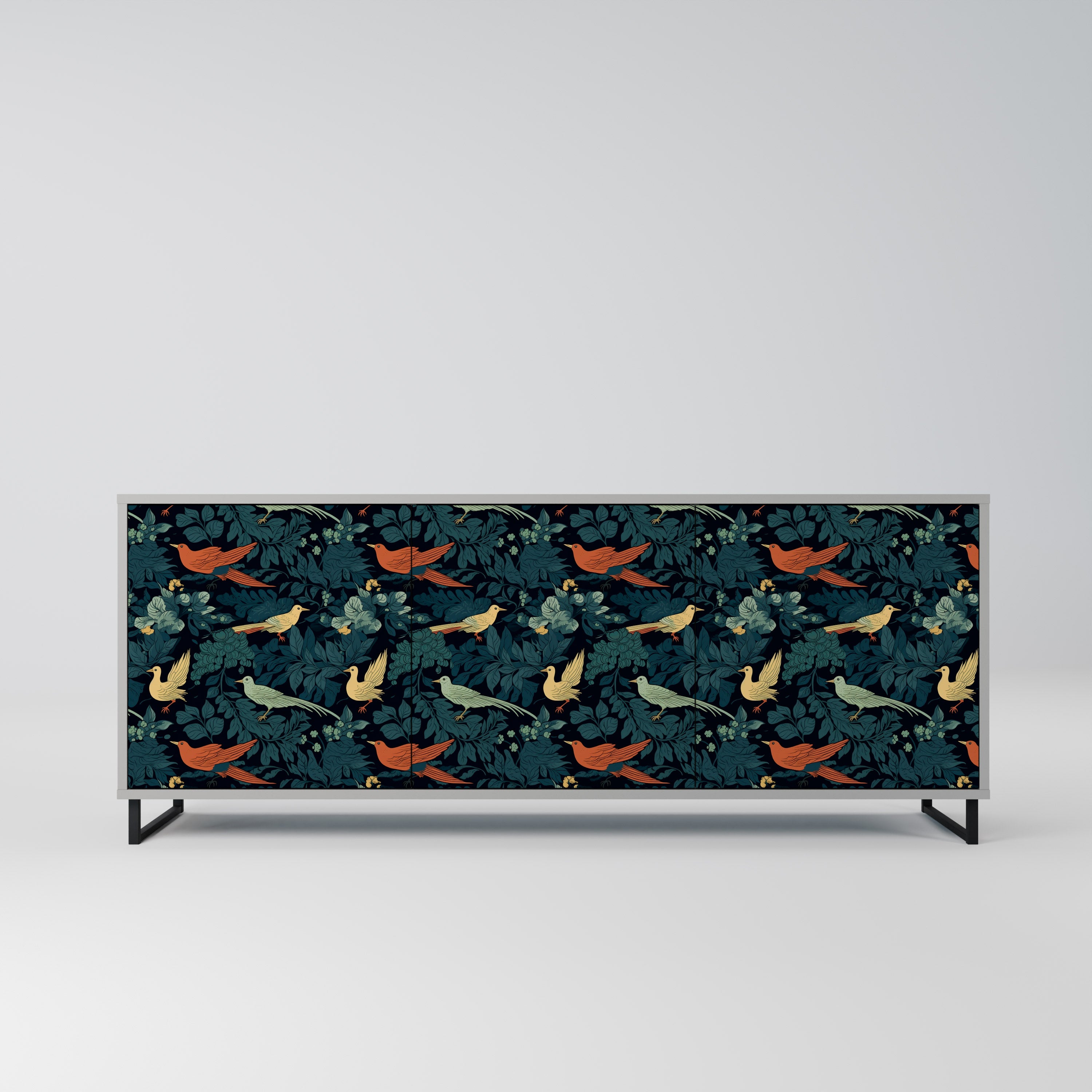 FOWL ORNAMENT Komoda 3-drzwiowa korpus Szary
