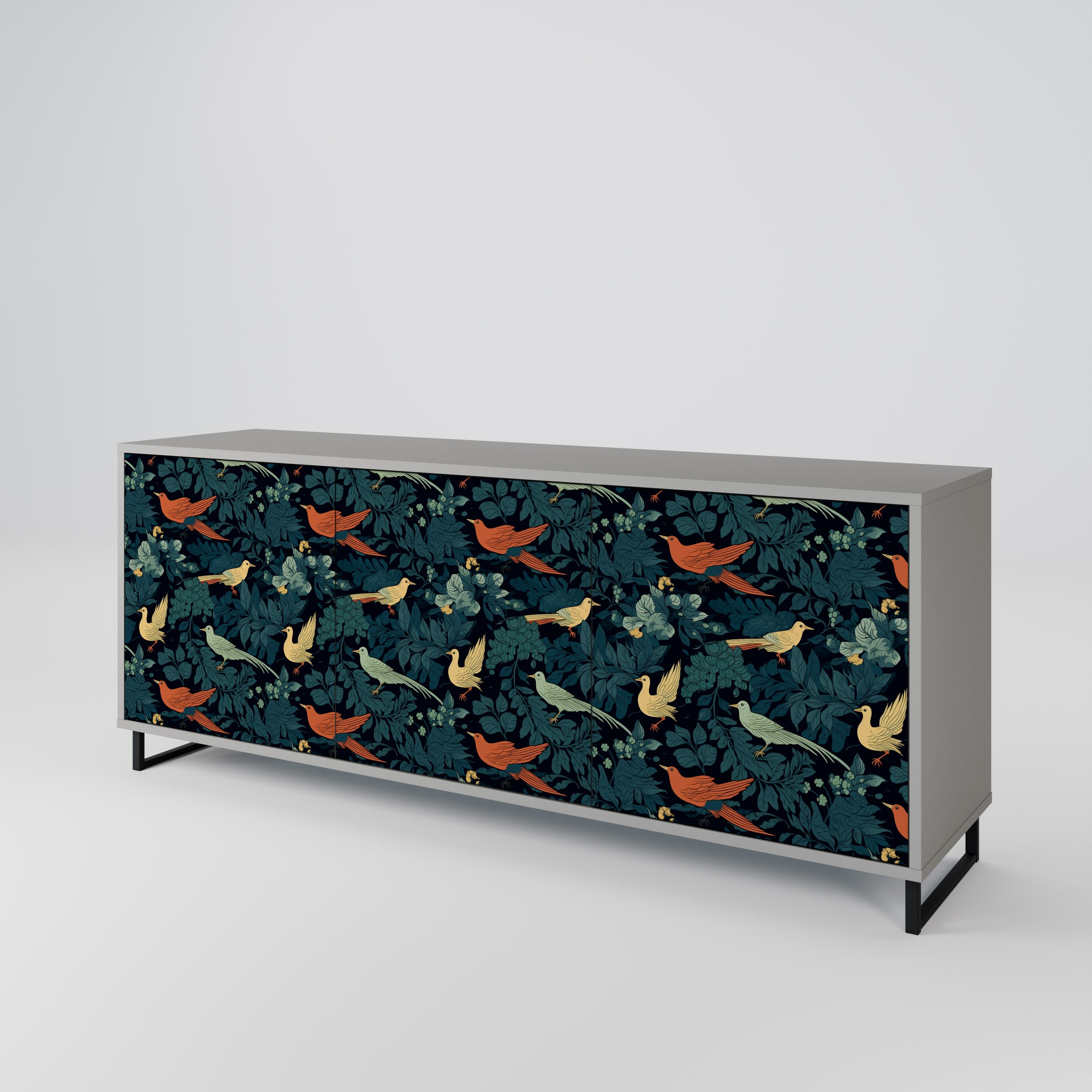 FOWL ORNAMENT Komoda 3-drzwiowa korpus Szary