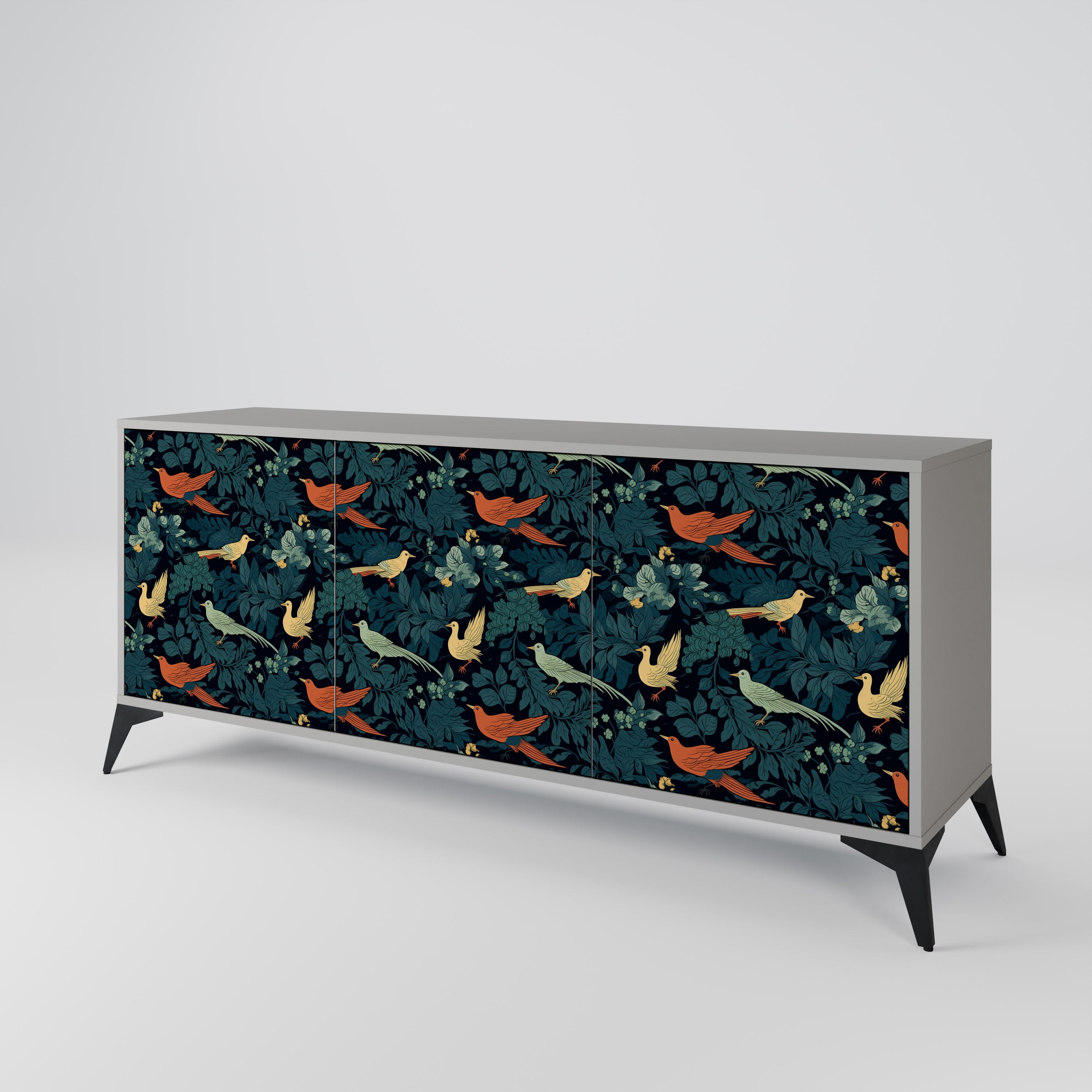 FOWL ORNAMENT Komoda 3-drzwiowa korpus Szary