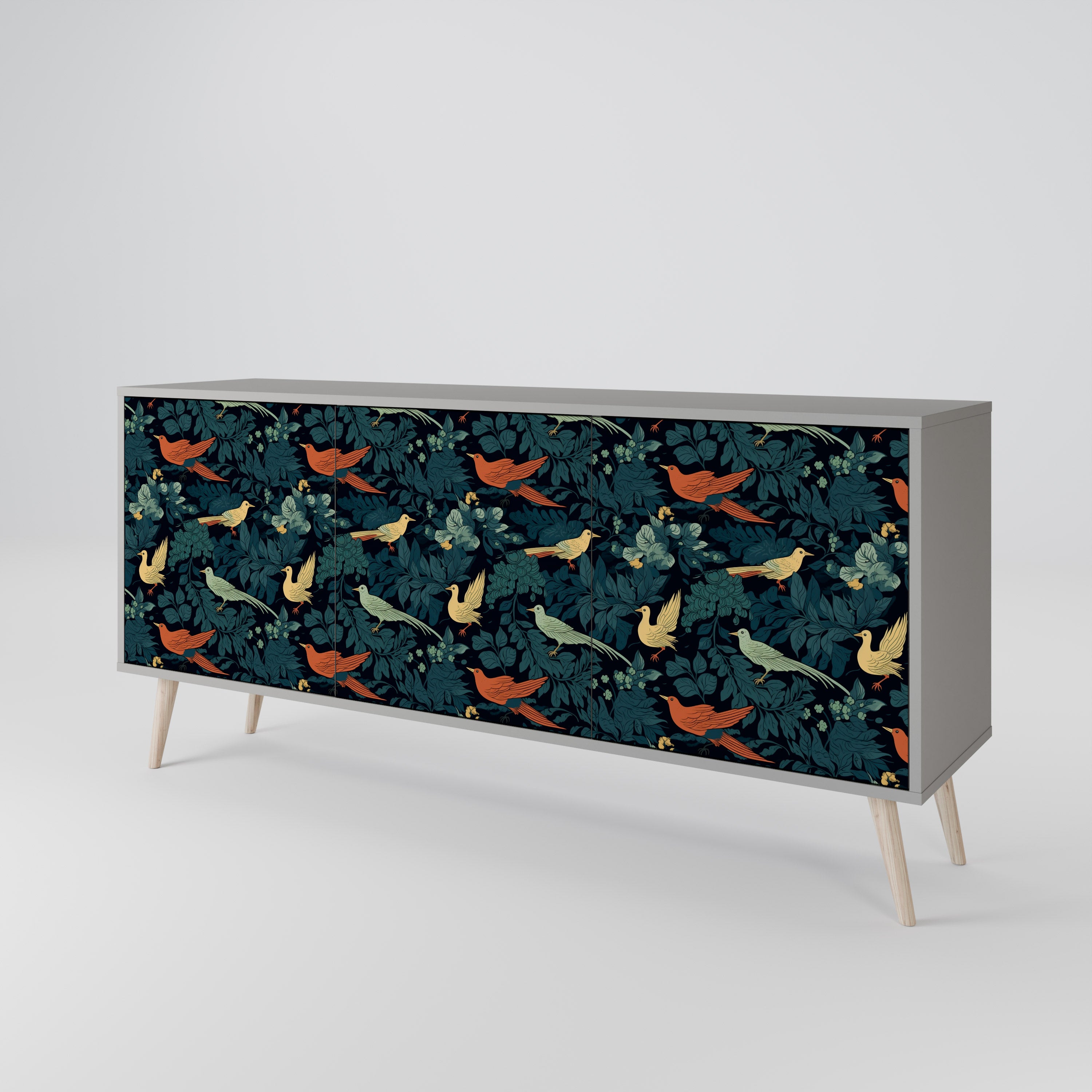 FOWL ORNAMENT Komoda 3-drzwiowa korpus Szary