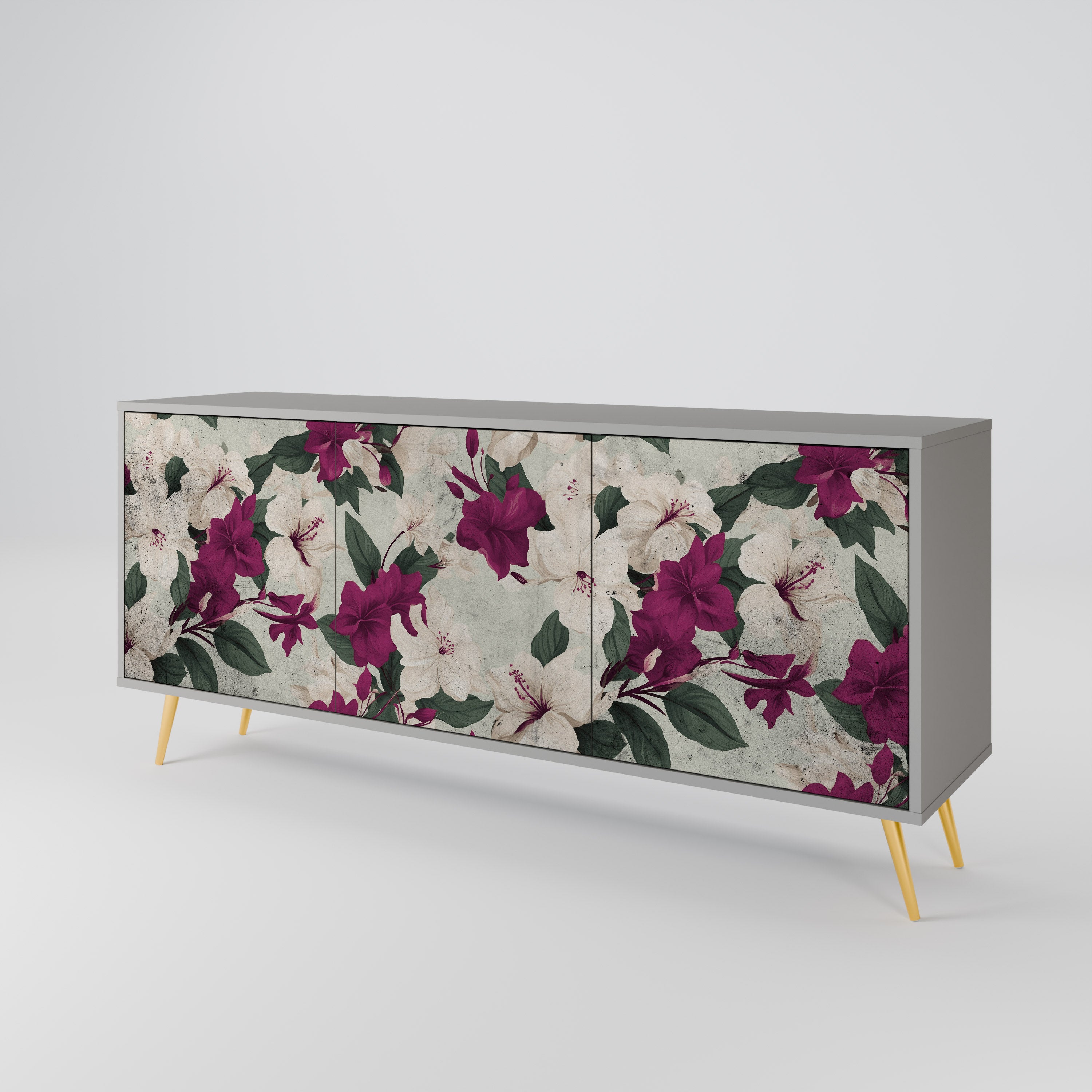 FLOWERET DREAM Komoda 3-drzwiowa korpus Szary
