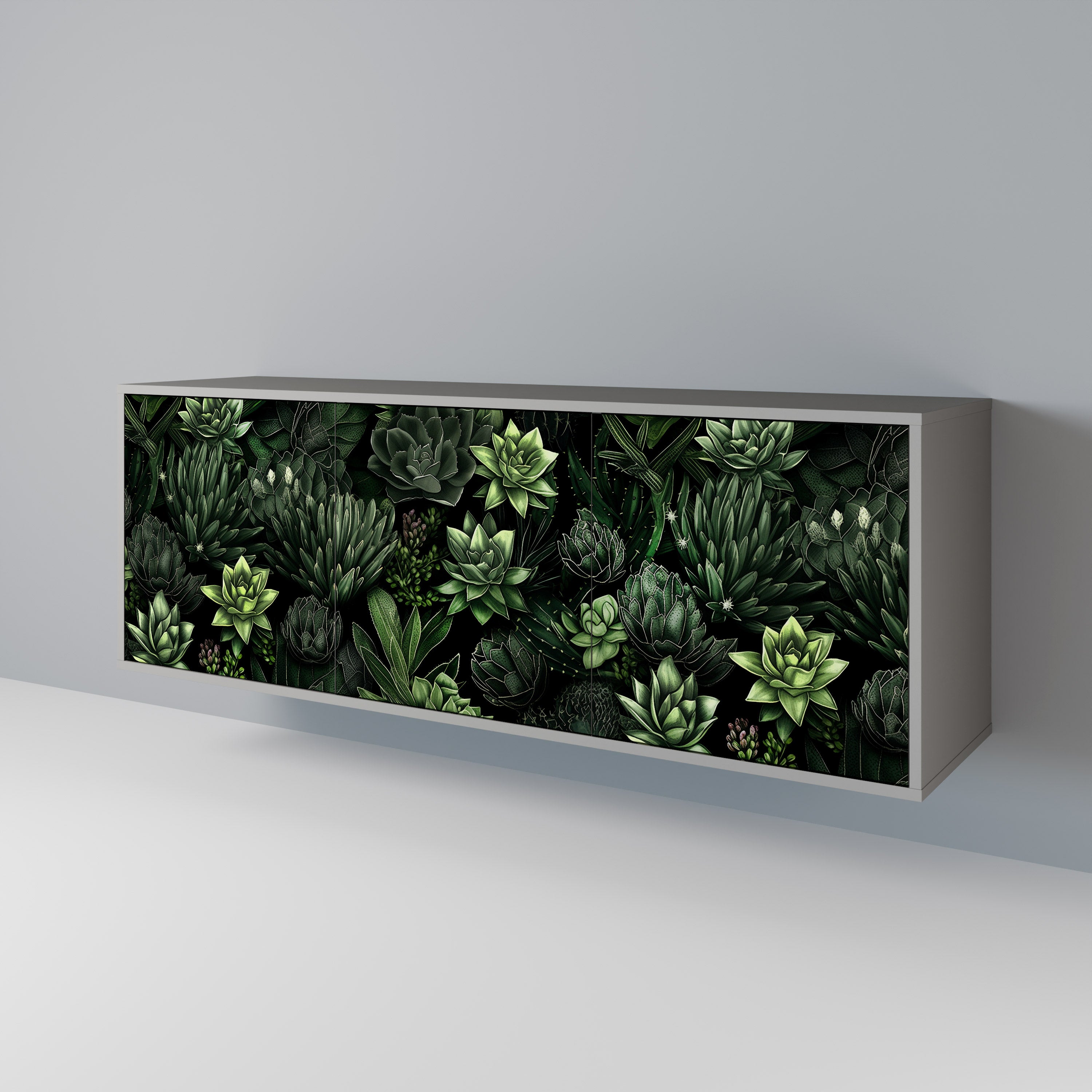 SUCCULENT JUNGLE Komoda 3-drzwiowa korpus Szary