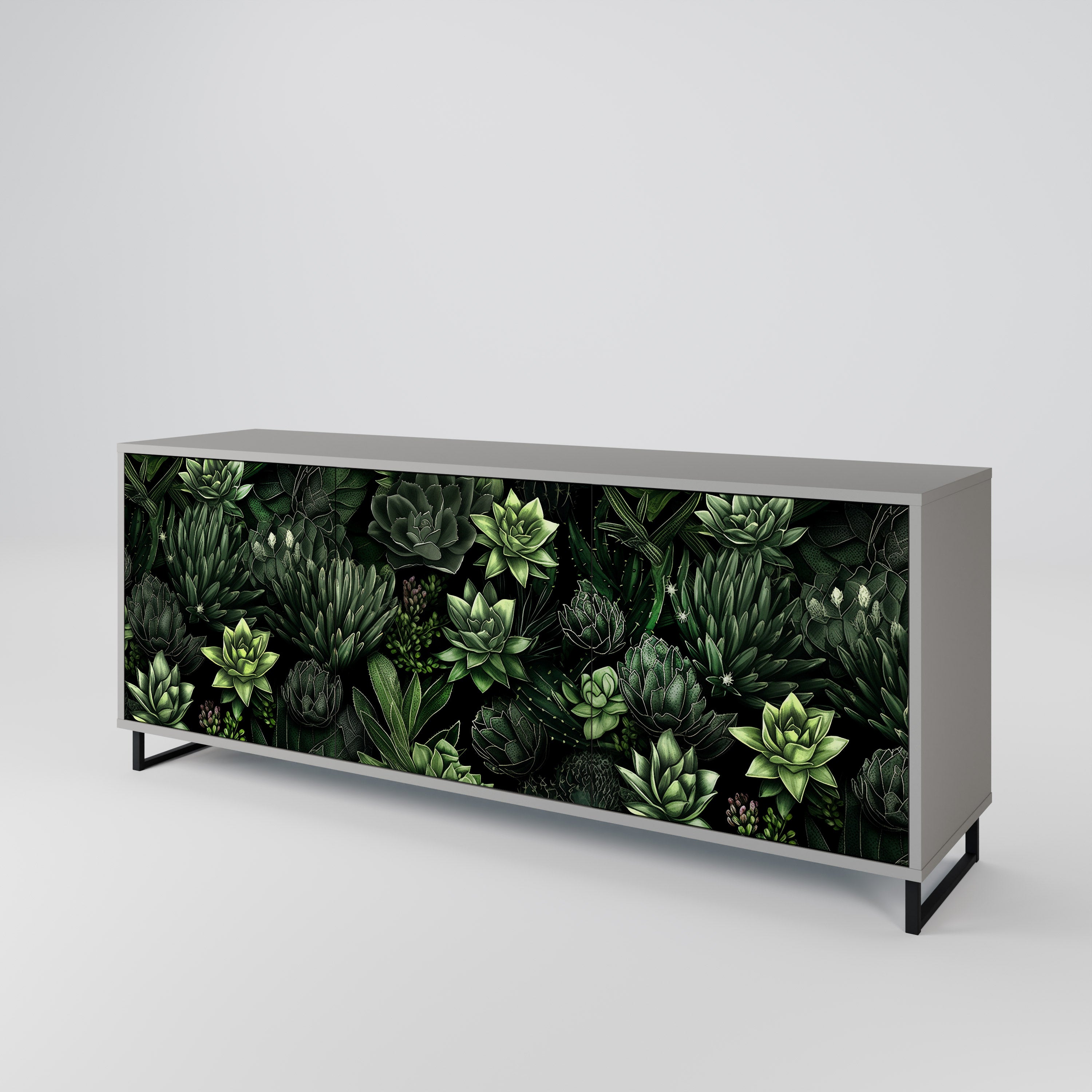 SUCCULENT JUNGLE Komoda 3-drzwiowa korpus Szary
