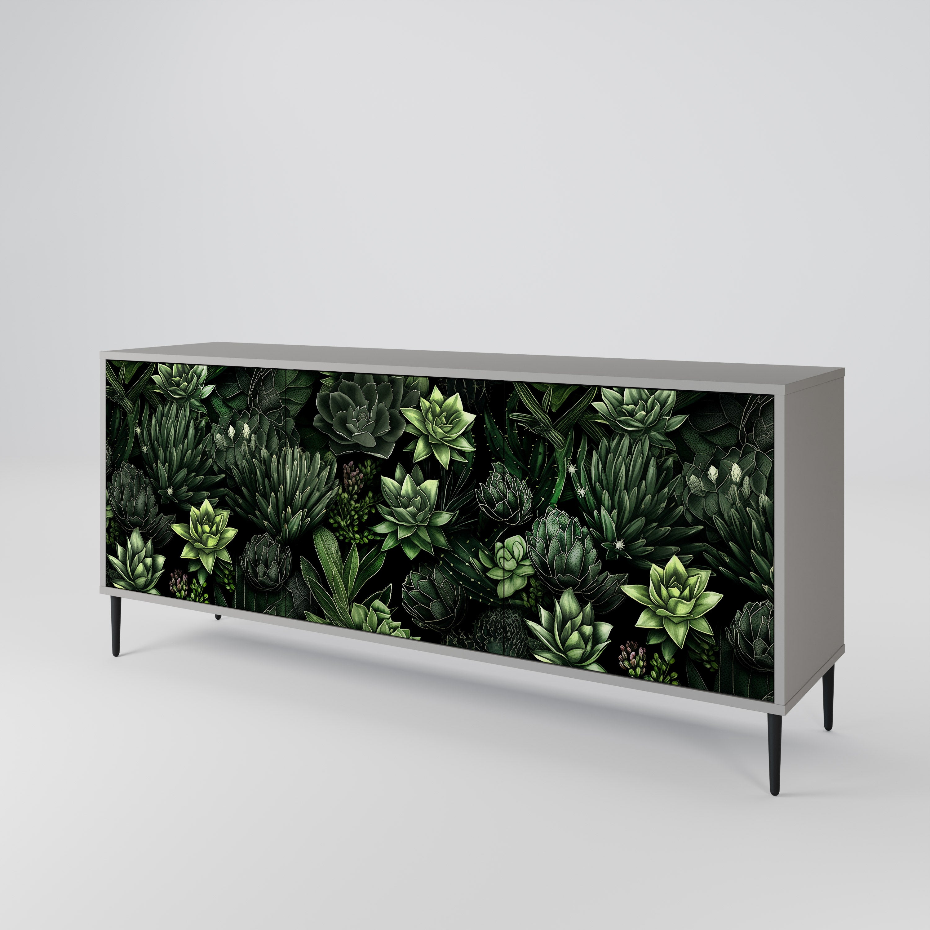SUCCULENT JUNGLE Komoda 3-drzwiowa korpus Szary
