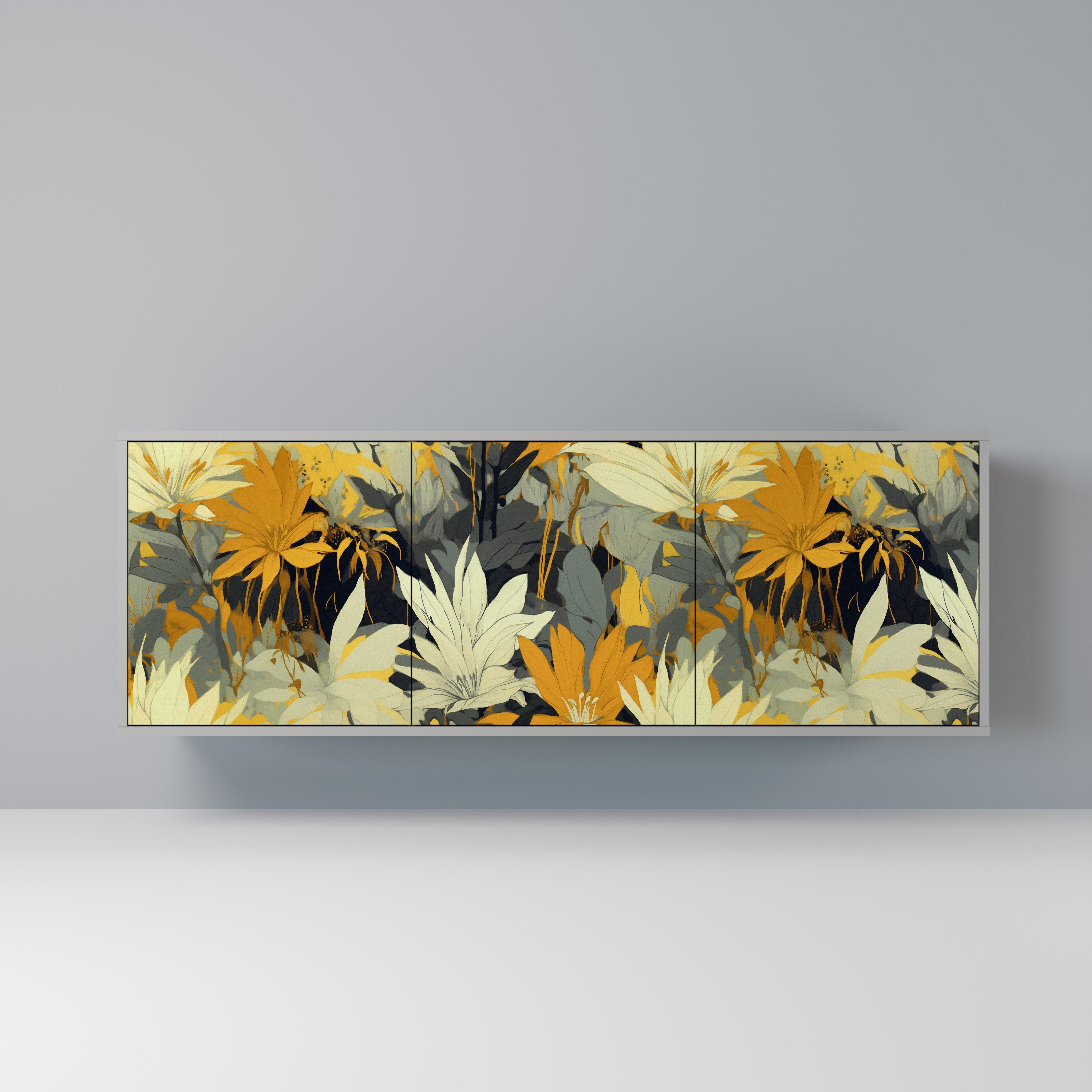 SUNKISSED LILY Komoda 3-drzwiowa korpus Szary