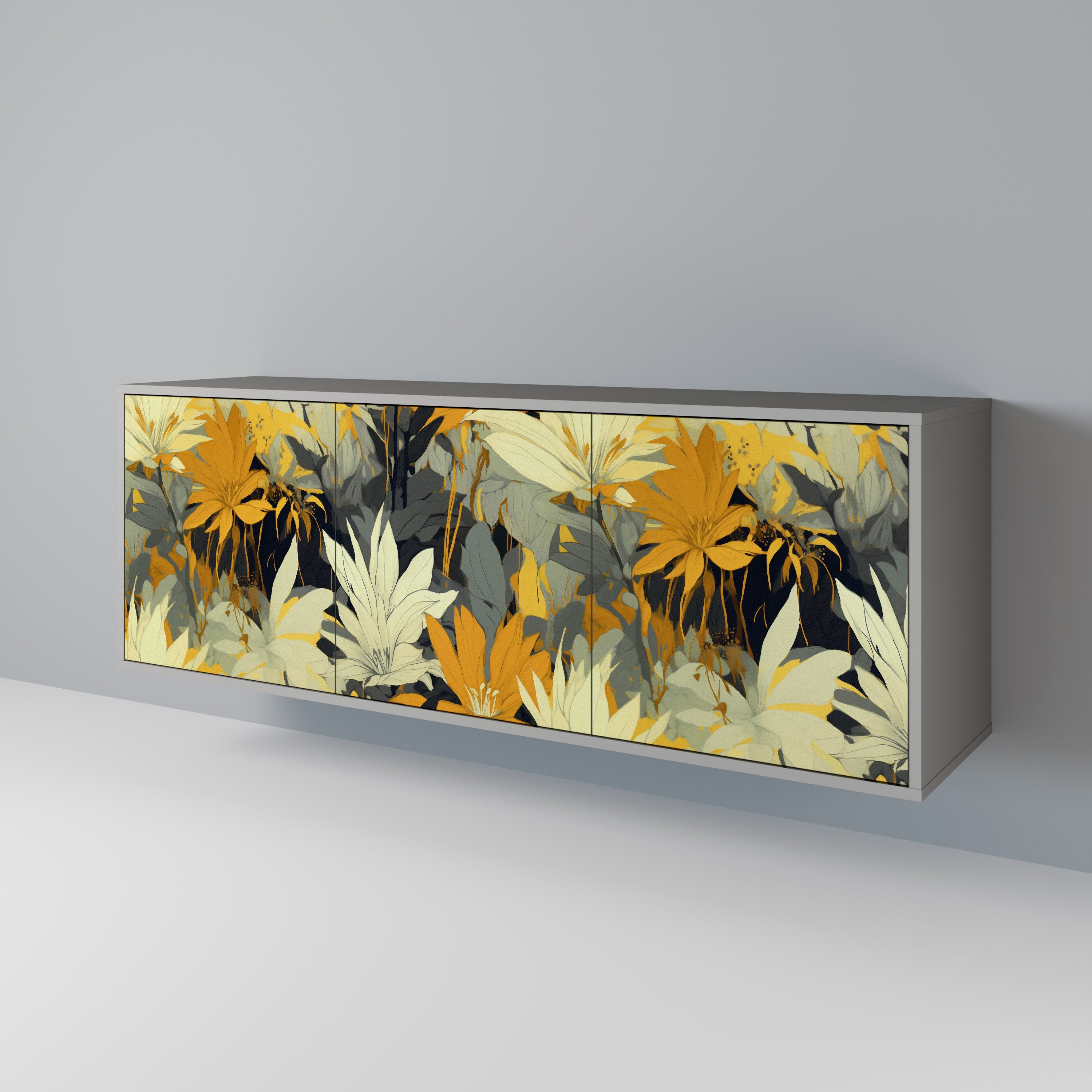 SUNKISSED LILY Komoda 3-drzwiowa korpus Szary