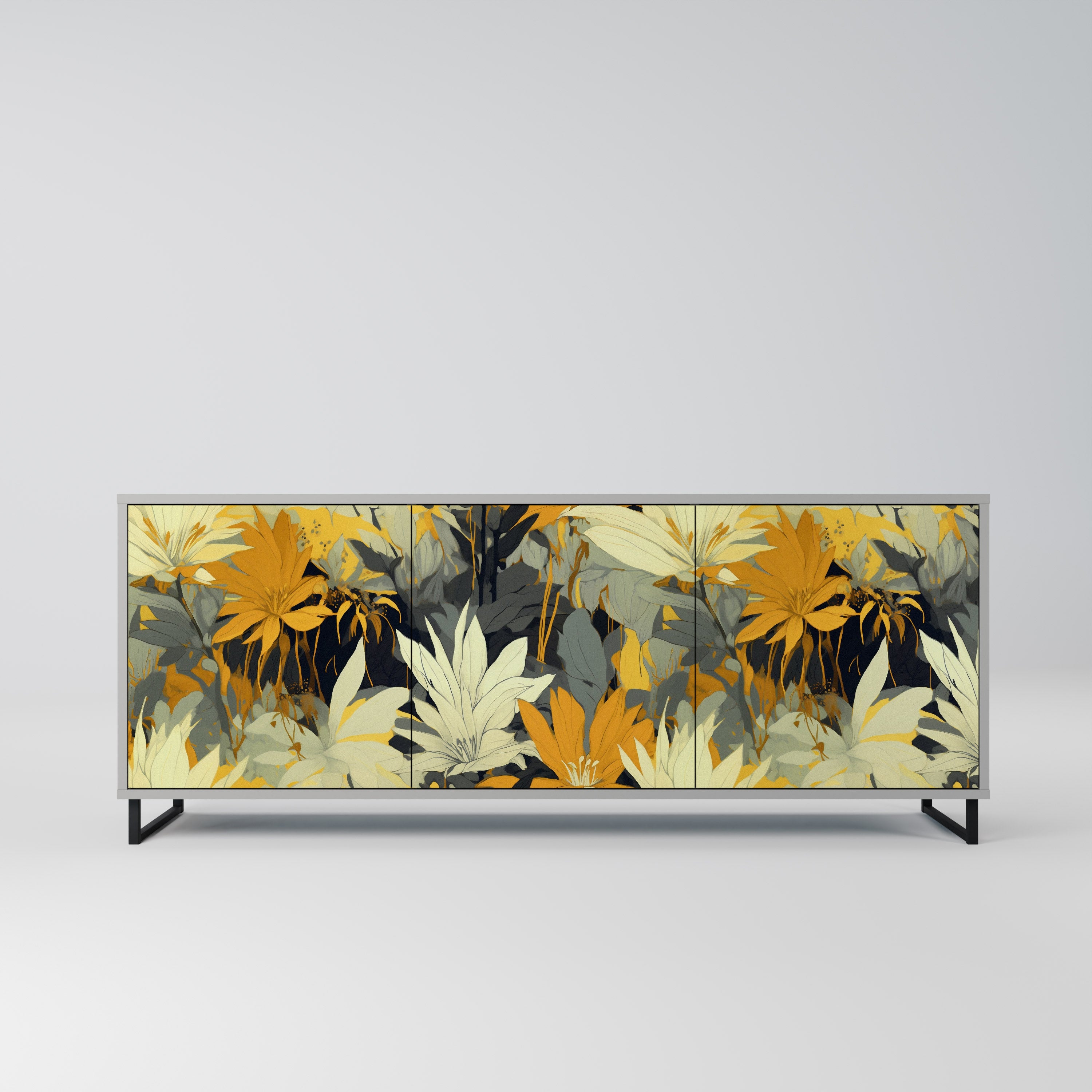 SUNKISSED LILY Komoda 3-drzwiowa korpus Szary