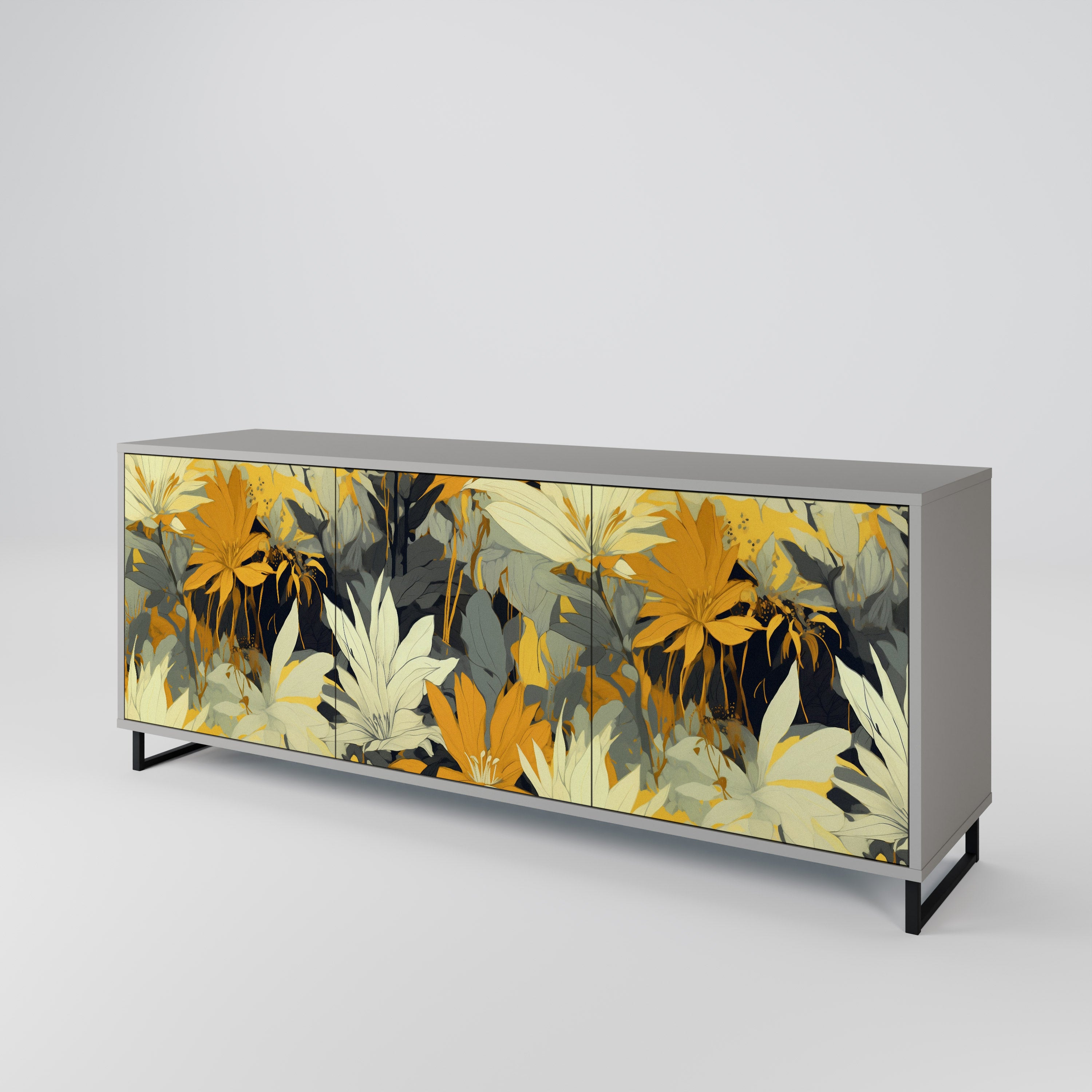 SUNKISSED LILY Komoda 3-drzwiowa korpus Szary