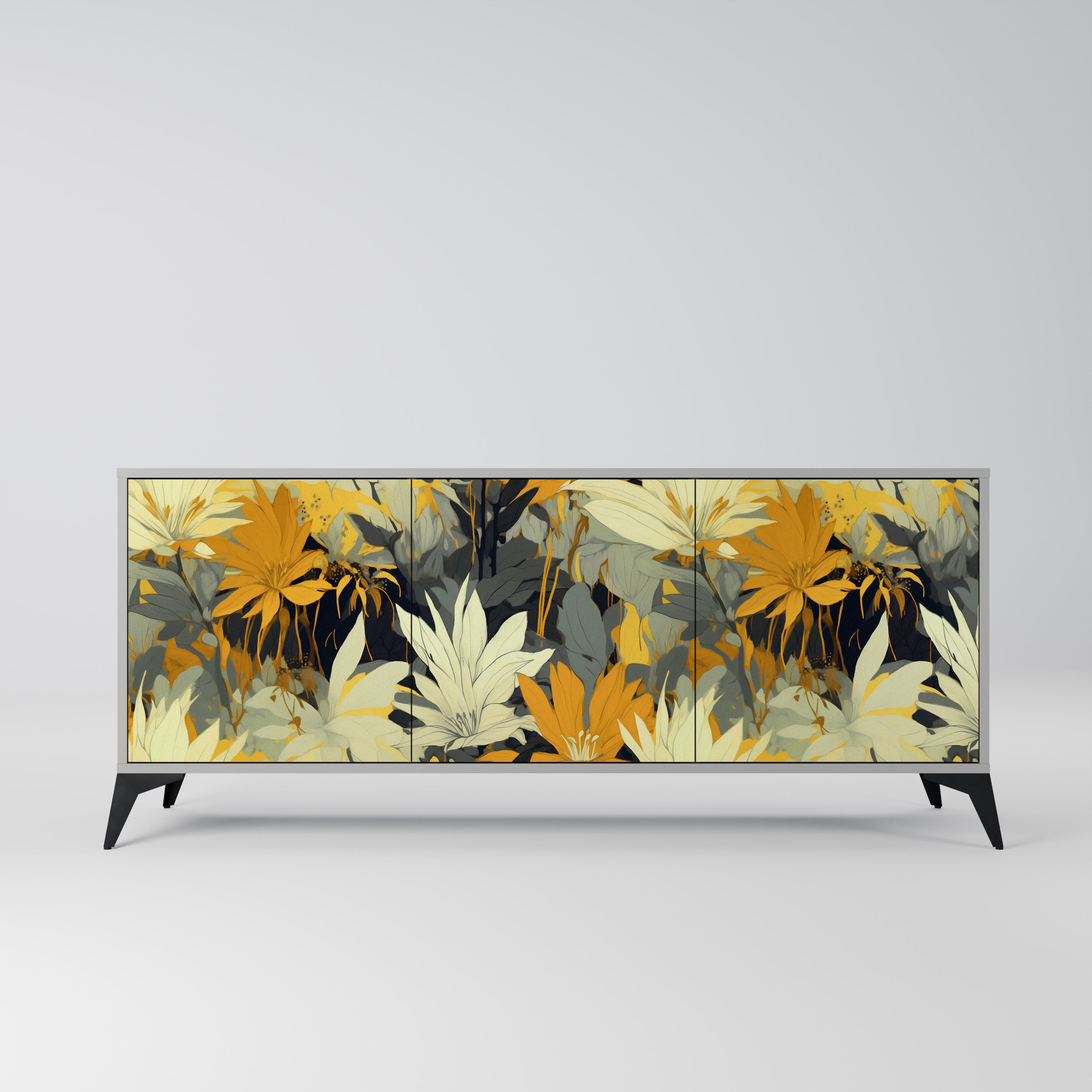 SUNKISSED LILY Komoda 3-drzwiowa korpus Szary