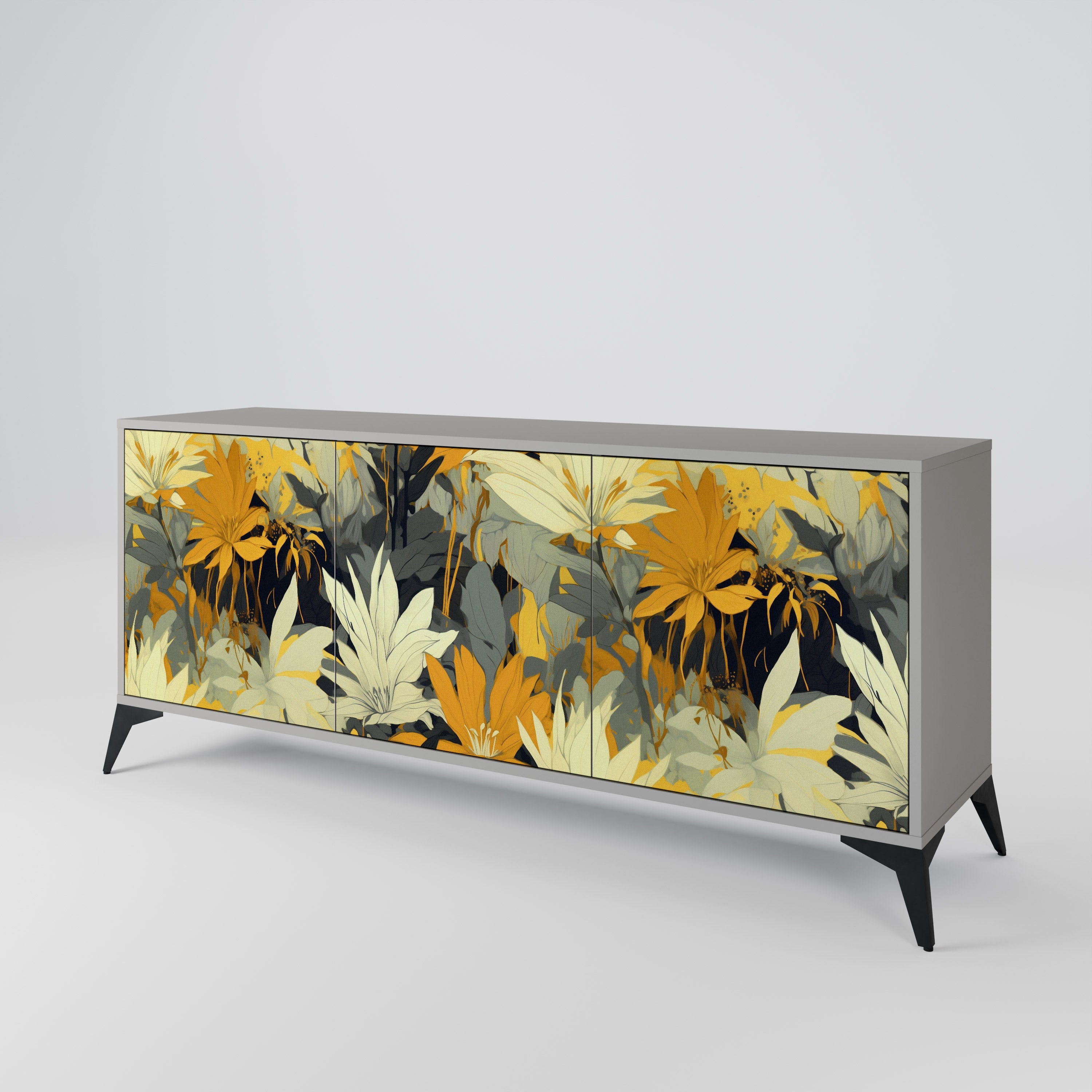 SUNKISSED LILY Komoda 3-drzwiowa korpus Szary