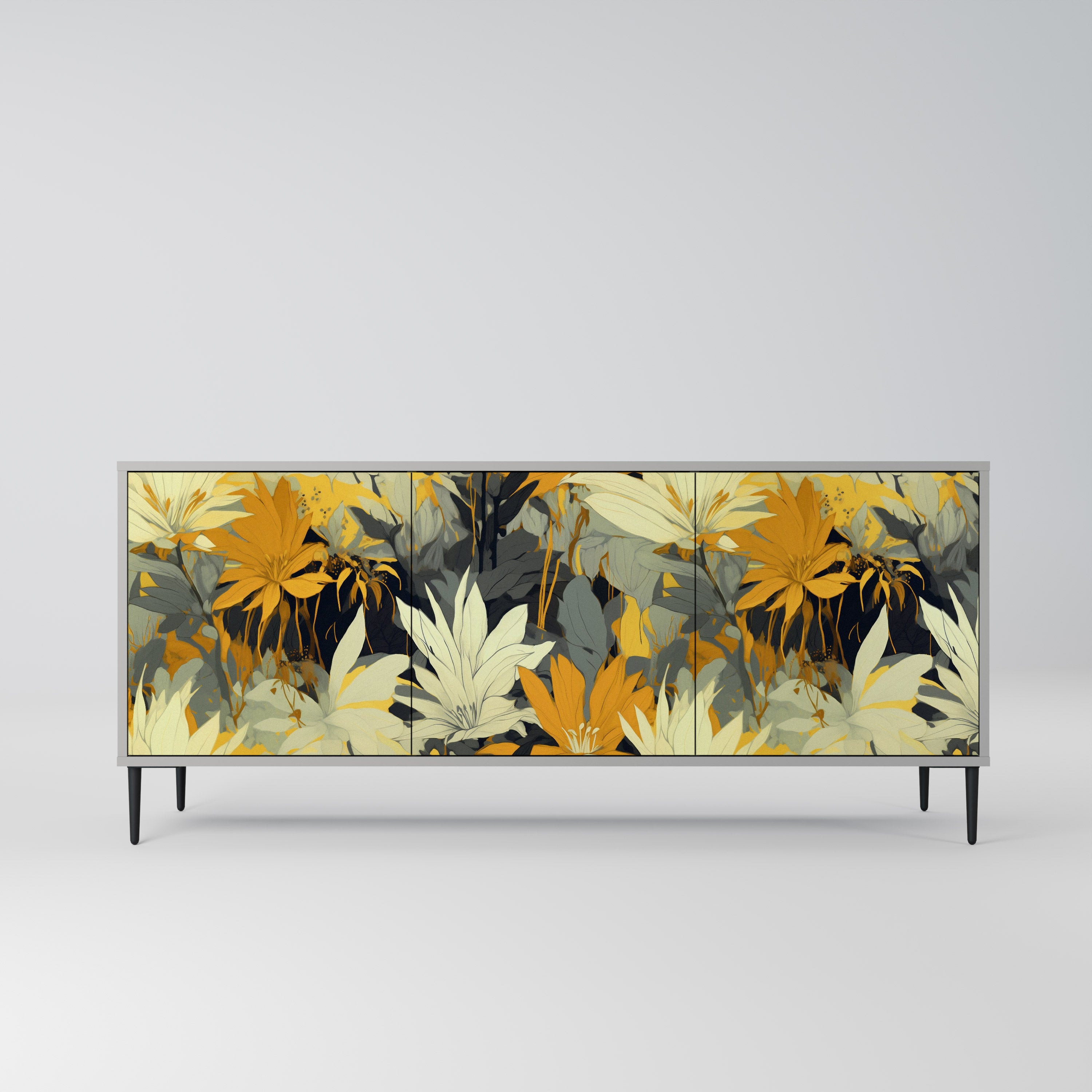 SUNKISSED LILY Komoda 3-drzwiowa korpus Szary