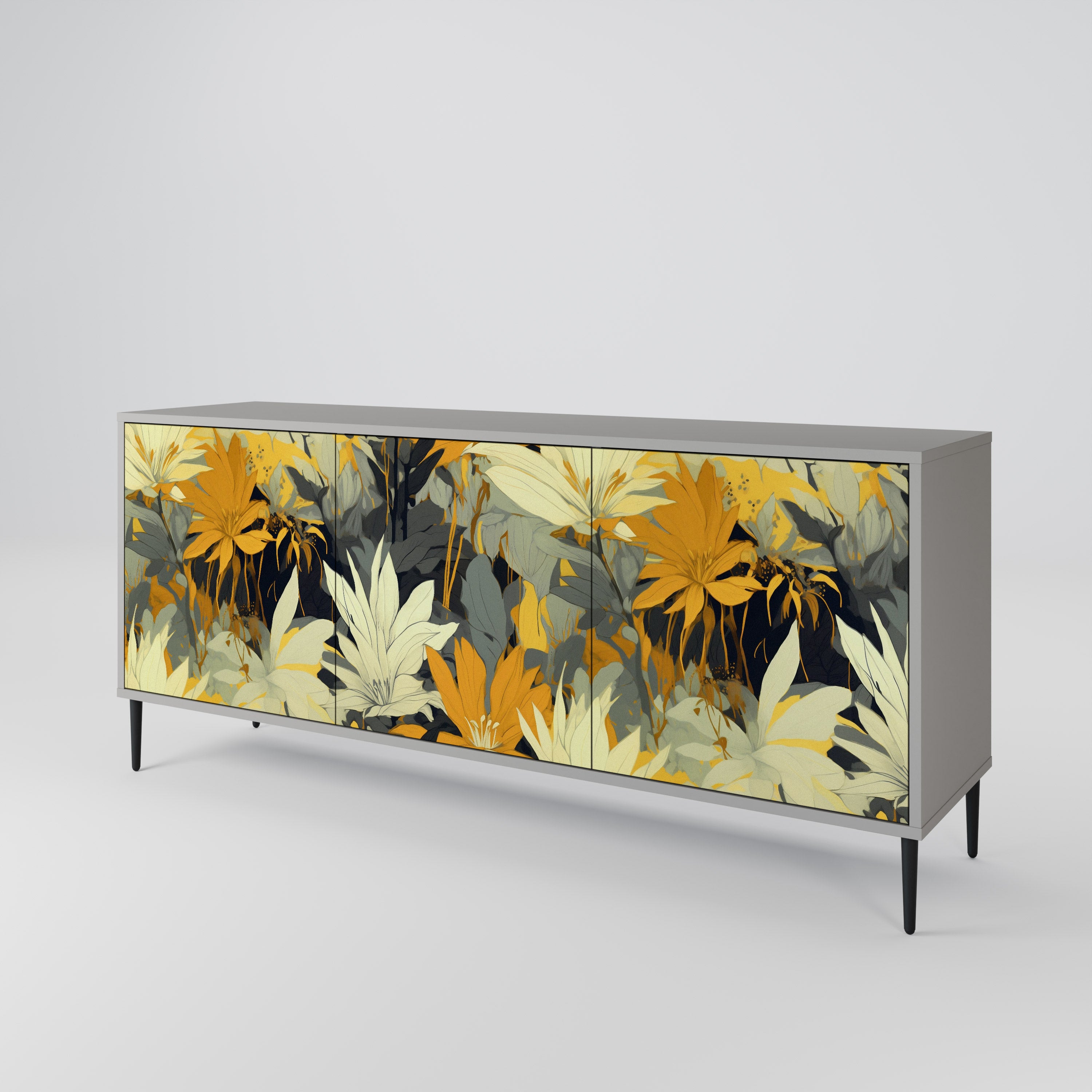 SUNKISSED LILY Komoda 3-drzwiowa korpus Szary