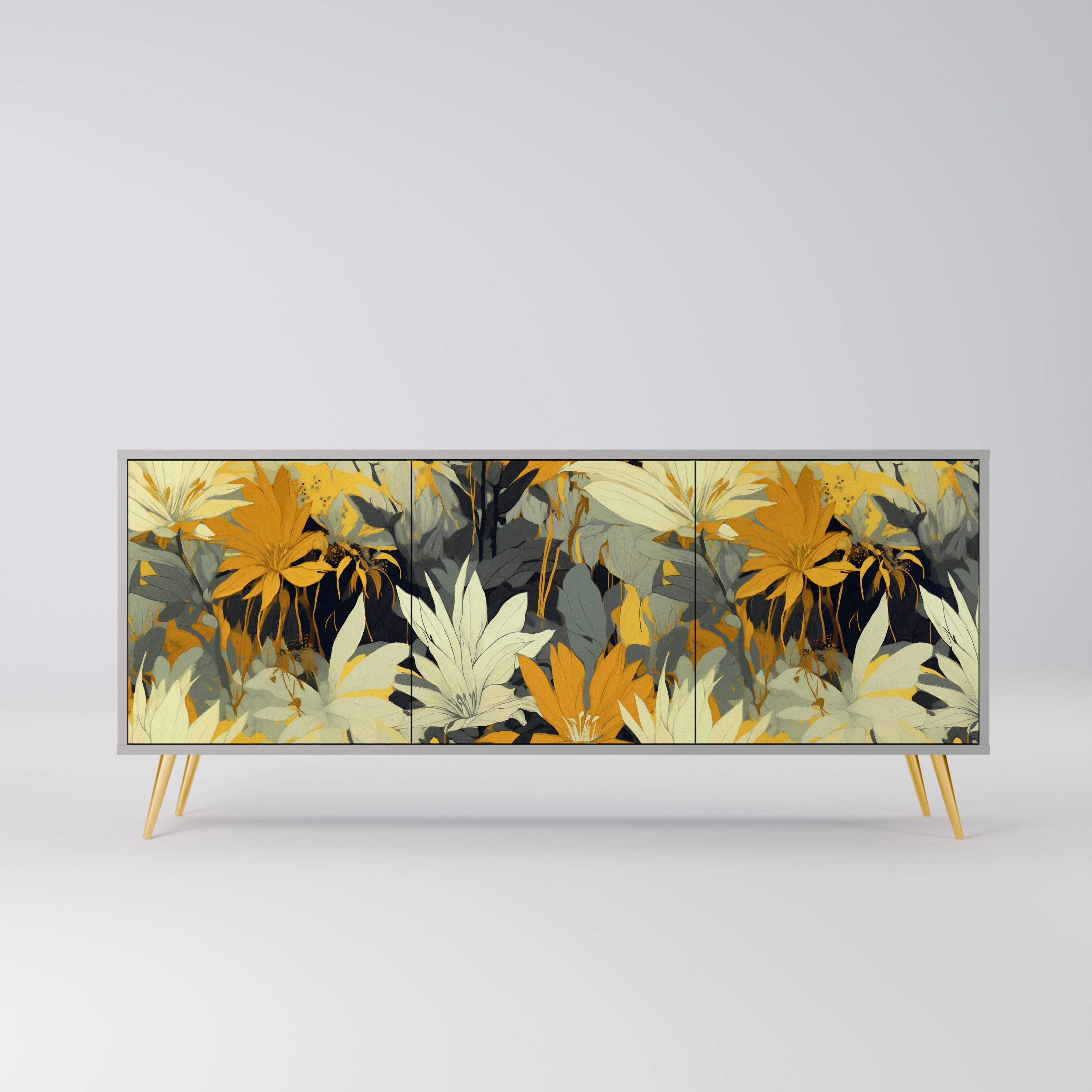 SUNKISSED LILY Komoda 3-drzwiowa korpus Szary