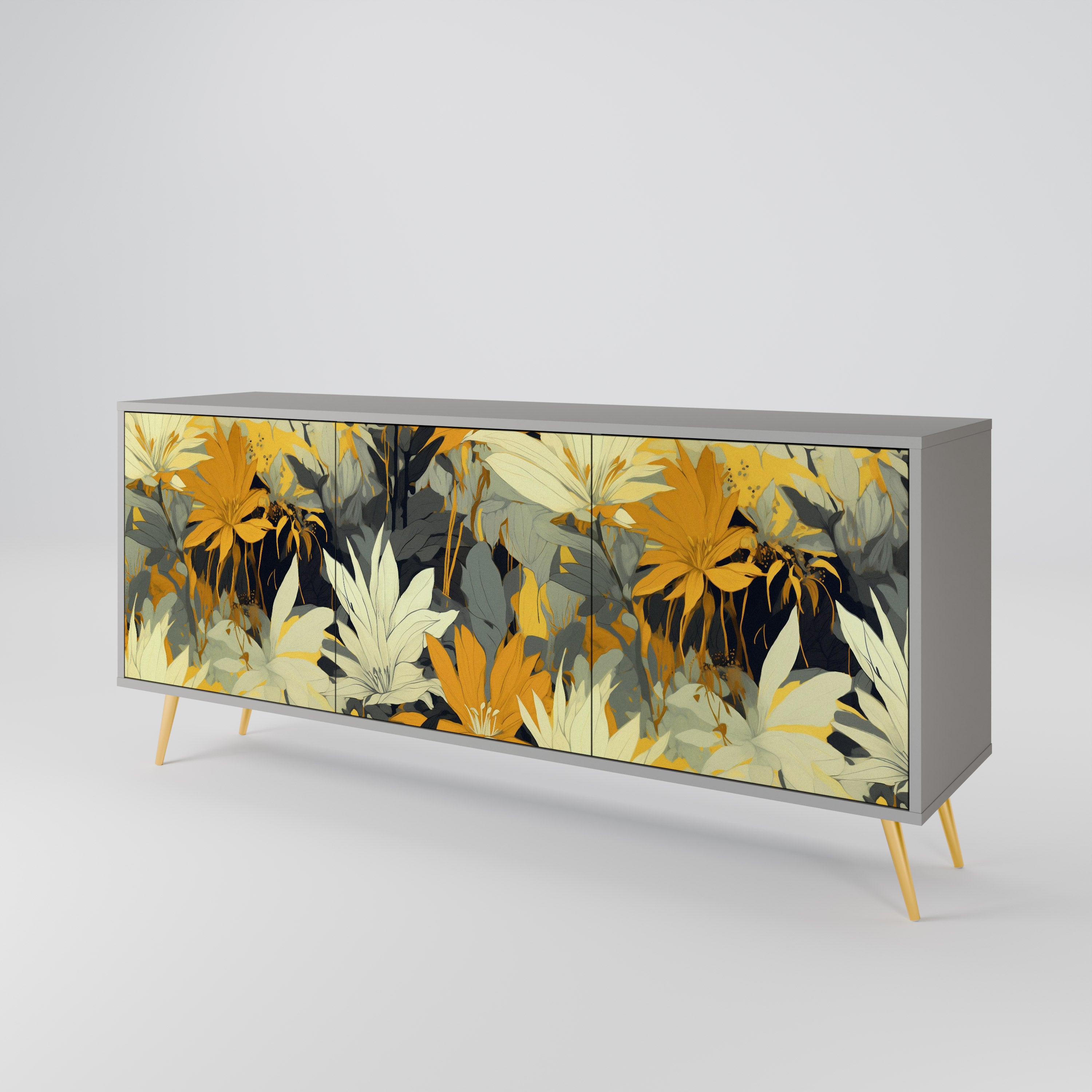 SUNKISSED LILY Komoda 3-drzwiowa korpus Szary