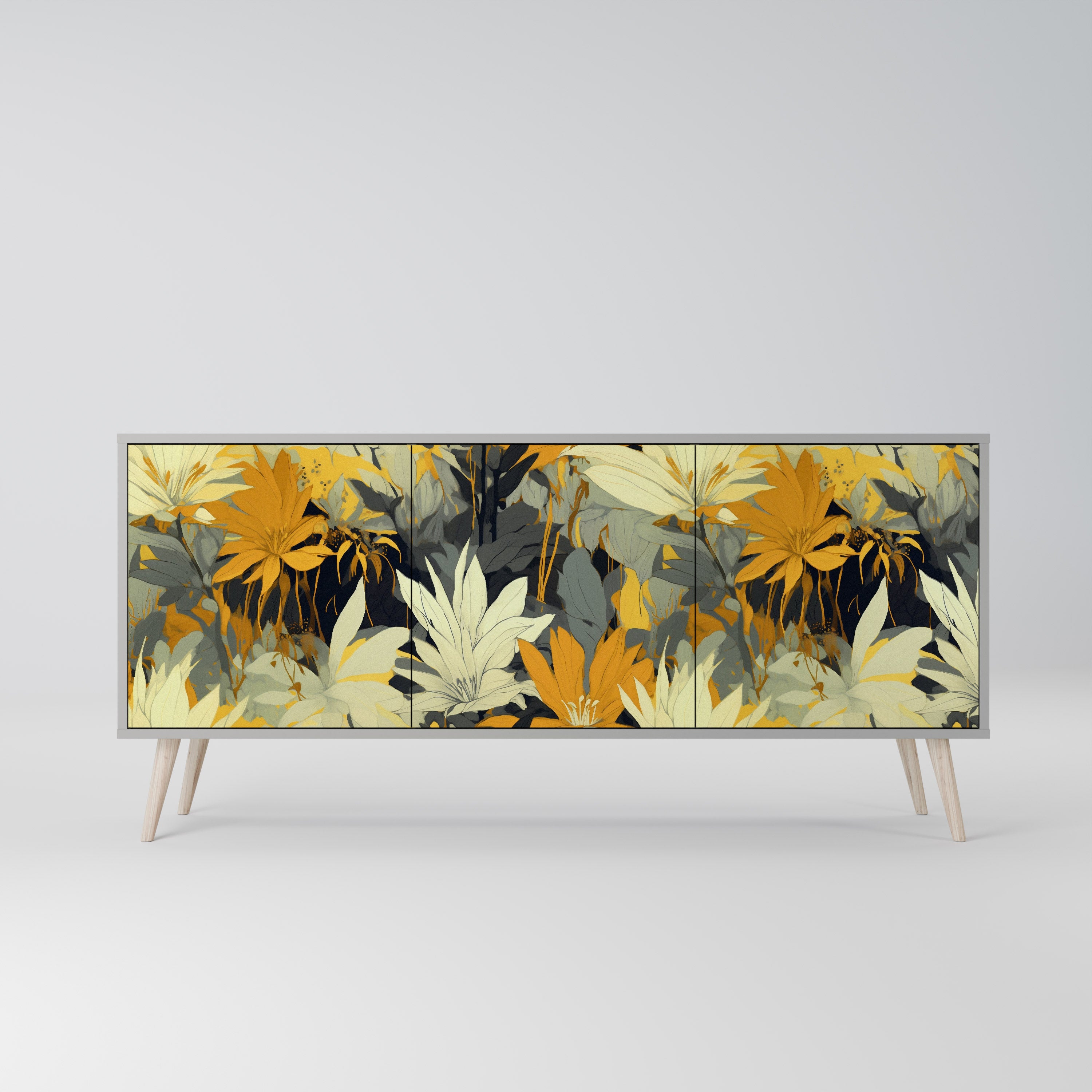 SUNKISSED LILY Komoda 3-drzwiowa korpus Szary
