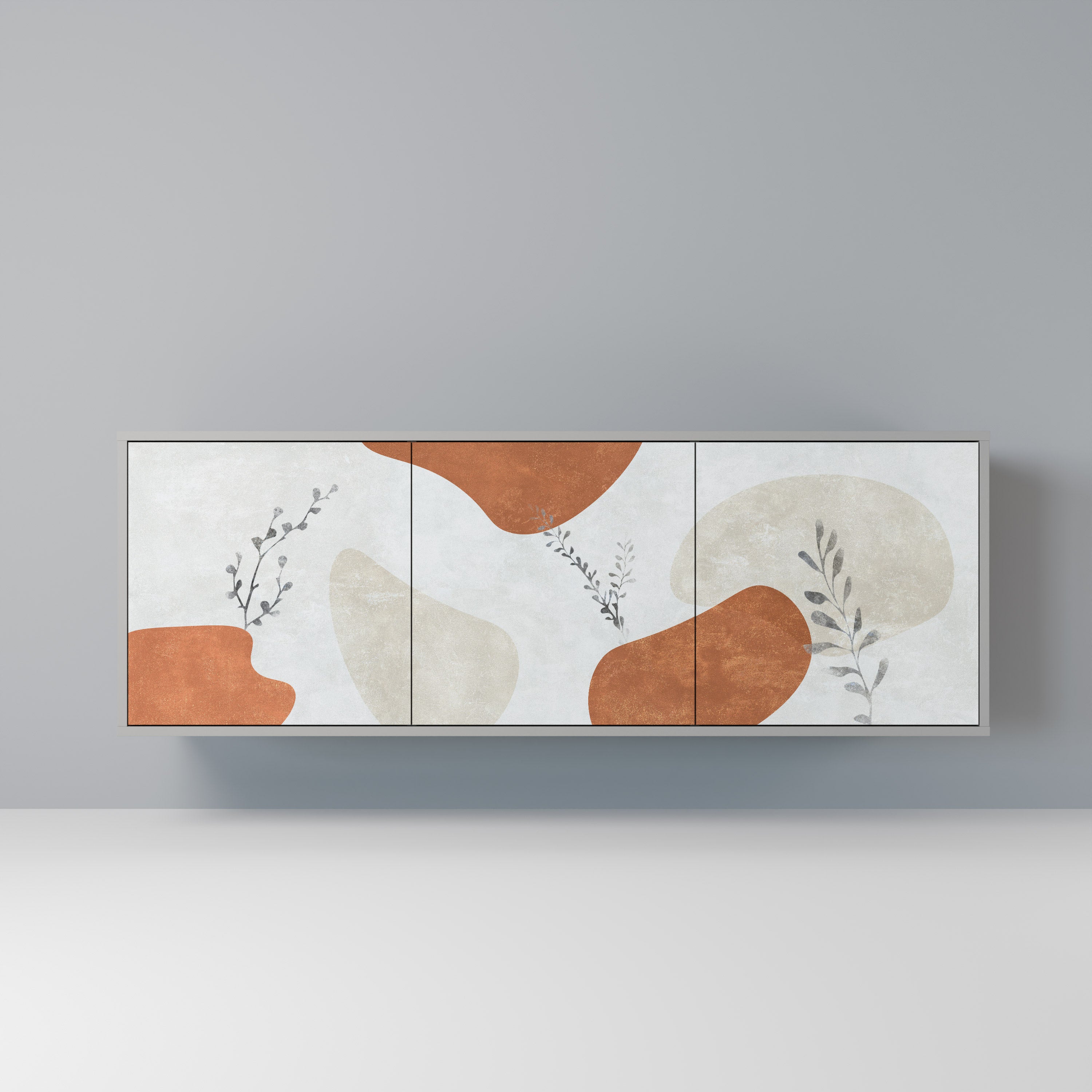 TRANQUIL TWIG Komoda 3-drzwiowa korpus Szary