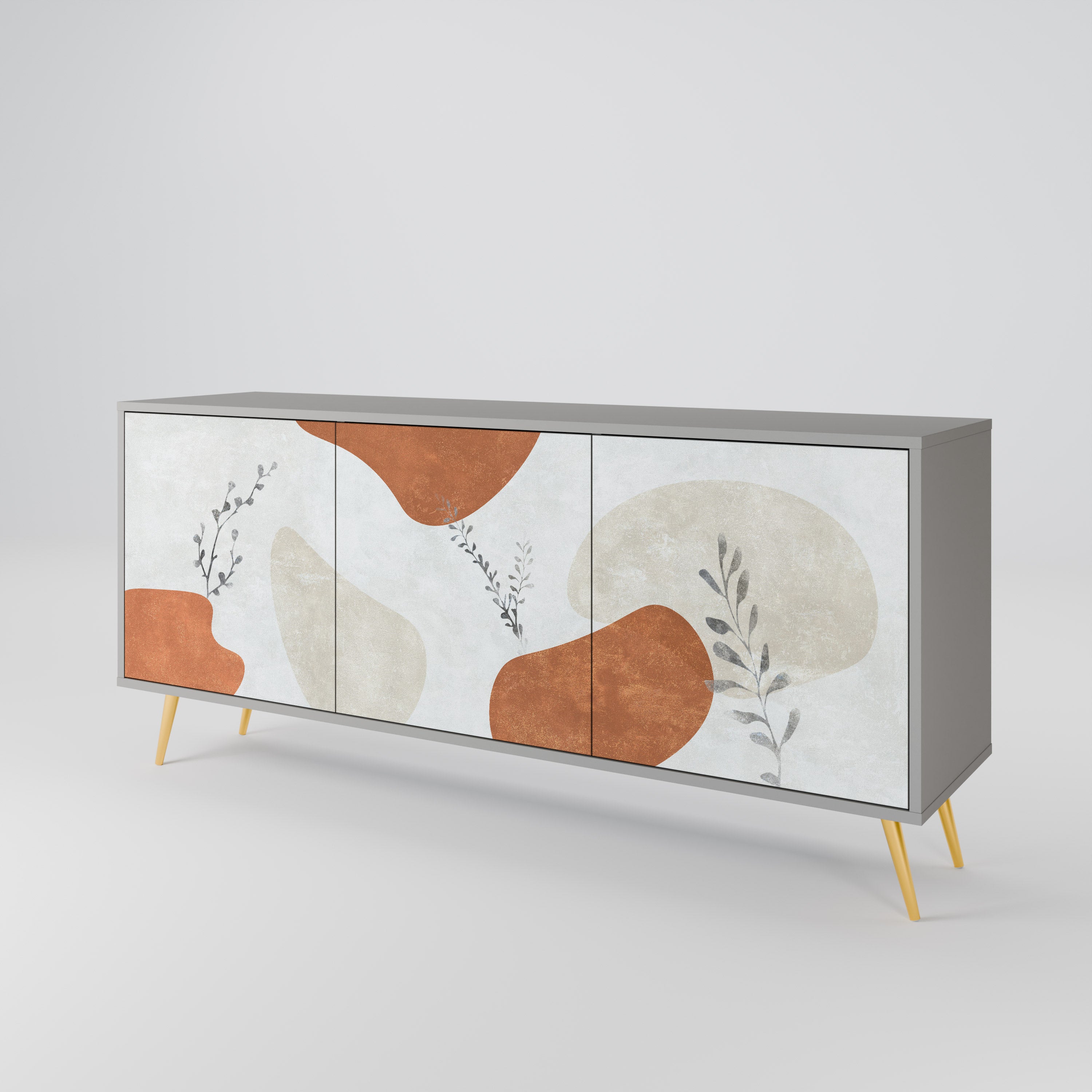 TRANQUIL TWIG Komoda 3-drzwiowa korpus Szary